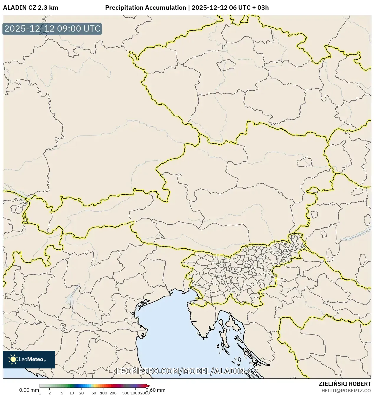 ALADIN CZ 2.3 km model - Austria, Pengumpulan Hujan