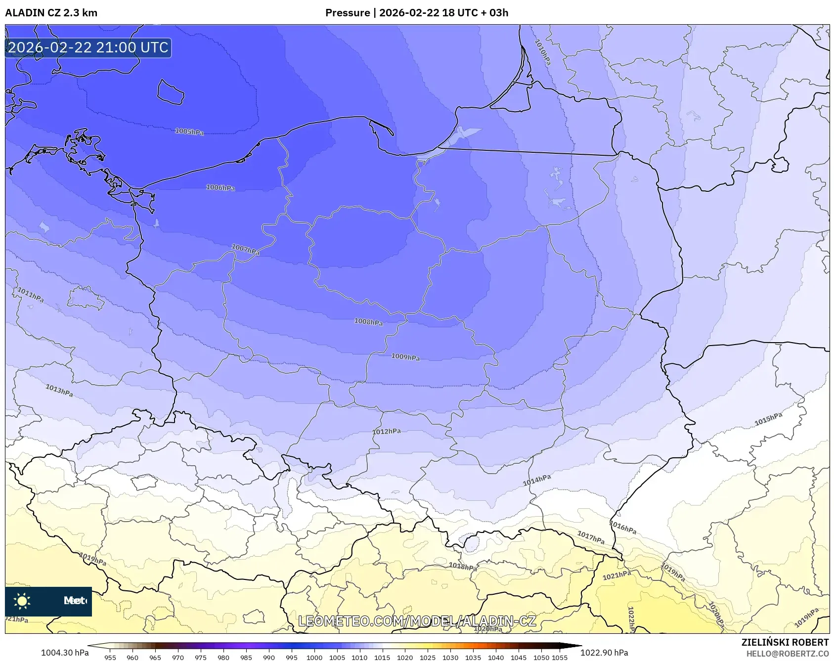 ALADIN CZ 2.3 كم model - بولندا, الضغط