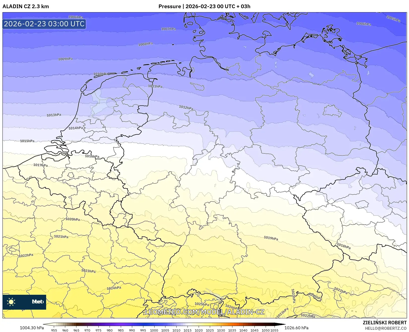 ALADIN CZ 2.3 كم model - ألمانيا, الضغط
