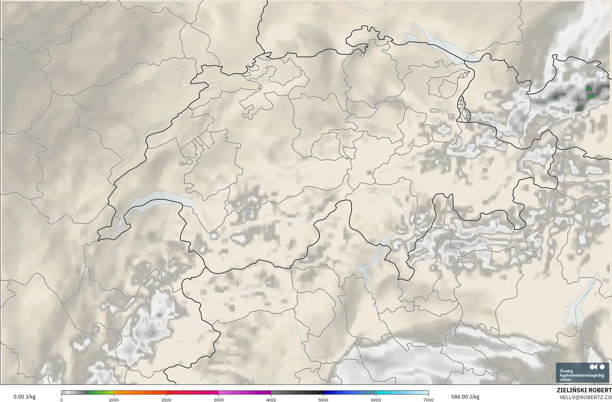 ALADIN CZ 2.3 km model - Swiss, CAPE