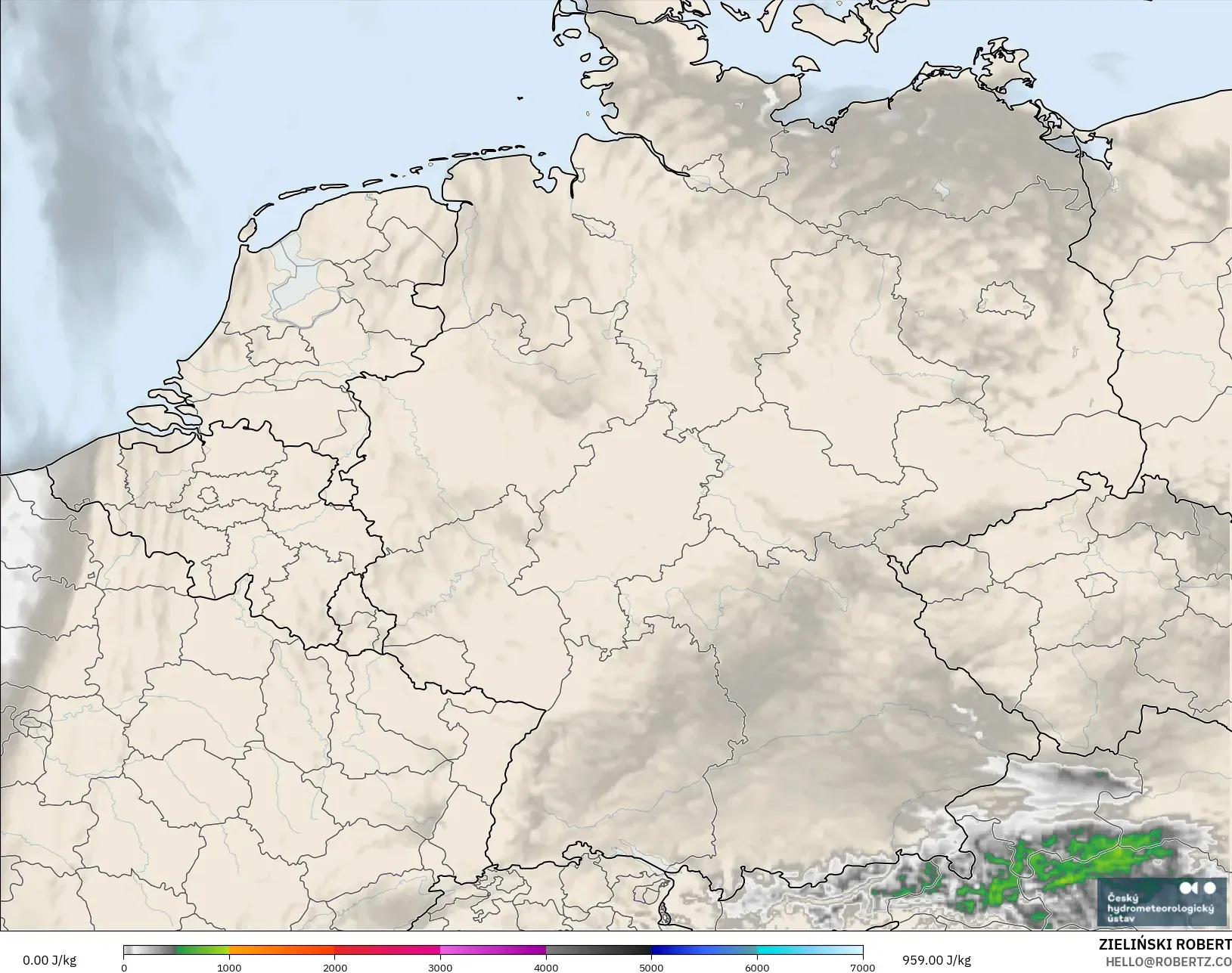 ALADIN CZ 2.3 كم نموذج - ألمانيا, CAPE