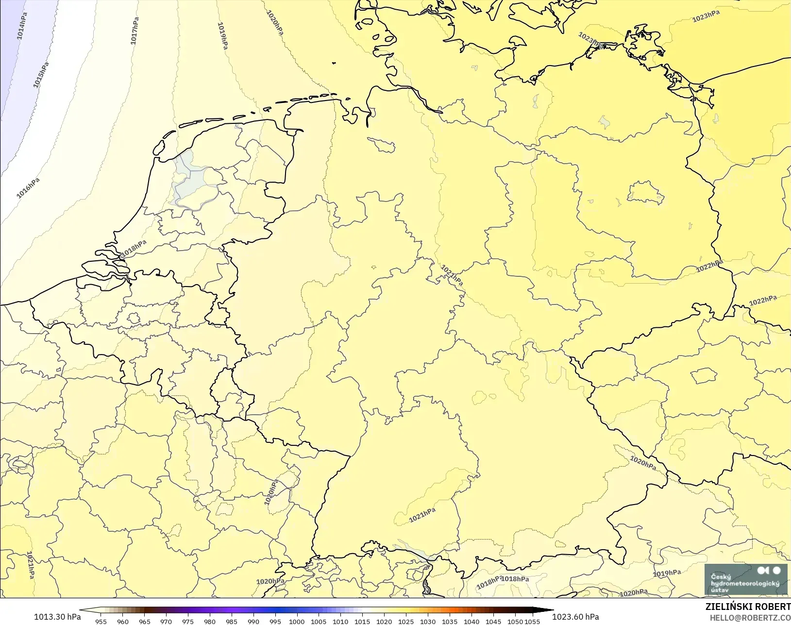 ALADIN CZ 2.3 كم نموذج - ألمانيا, الضغط