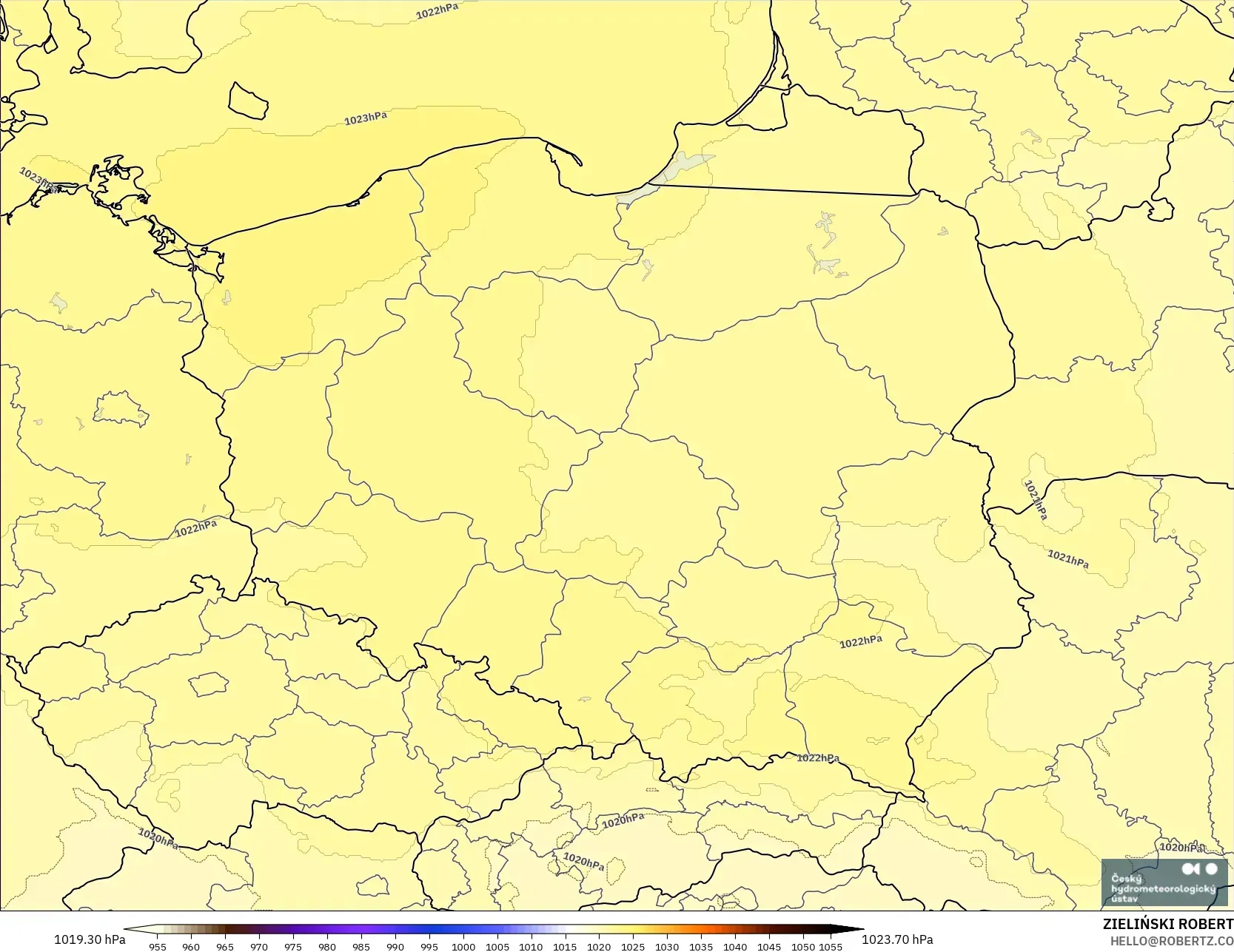 ALADIN CZ 2.3 كم نموذج - بولندا, الضغط