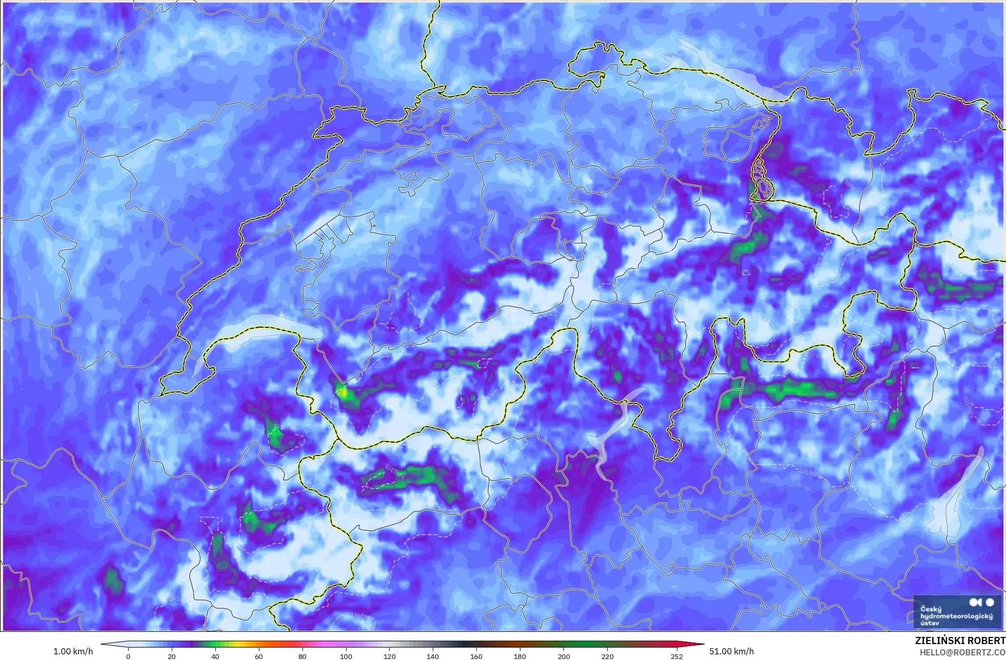 ALADIN CZ 2.3 كم نموذج - سويسرا, أقصى هبة