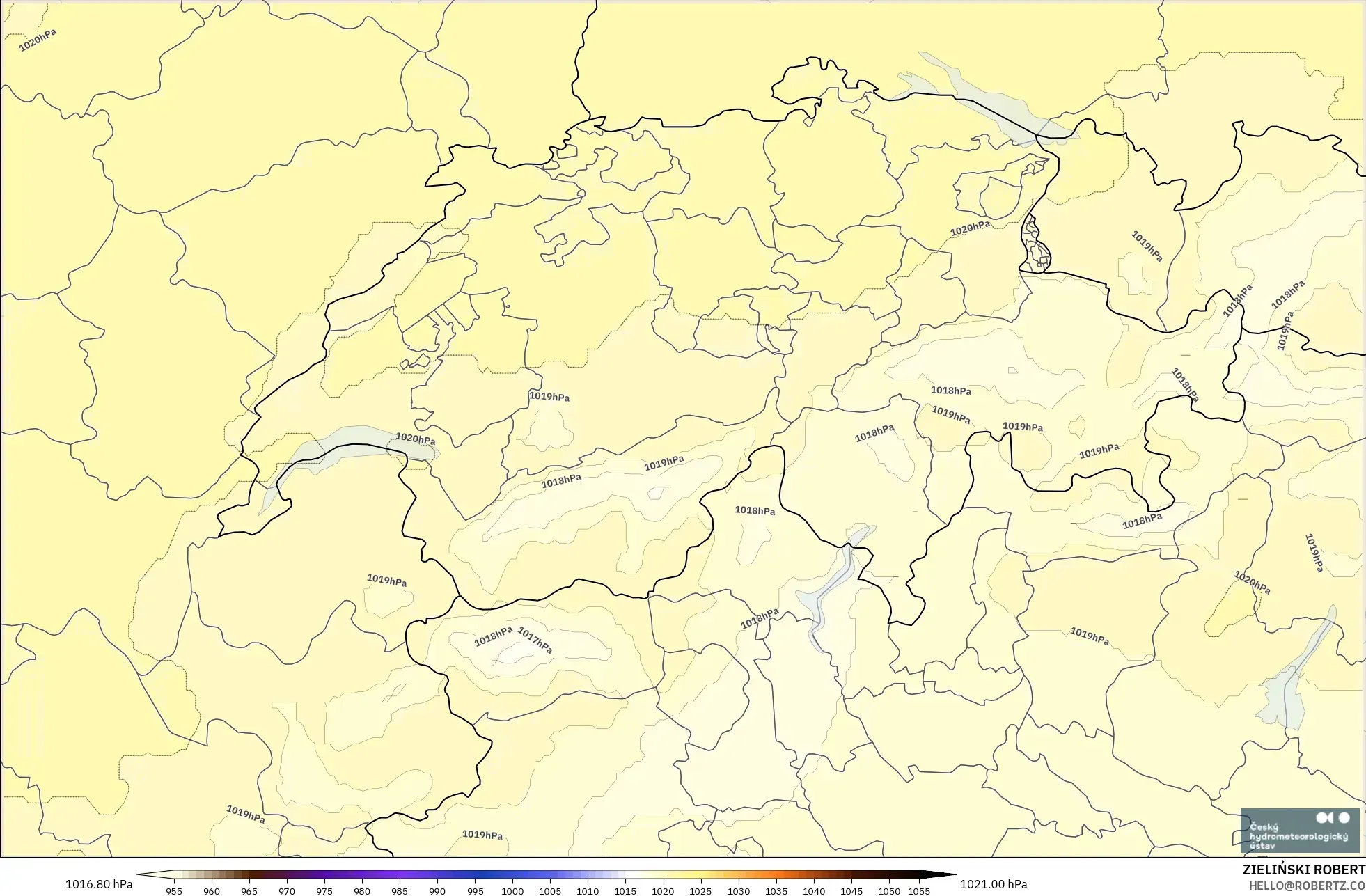 ALADIN CZ 2.3 كم نموذج - سويسرا, الضغط