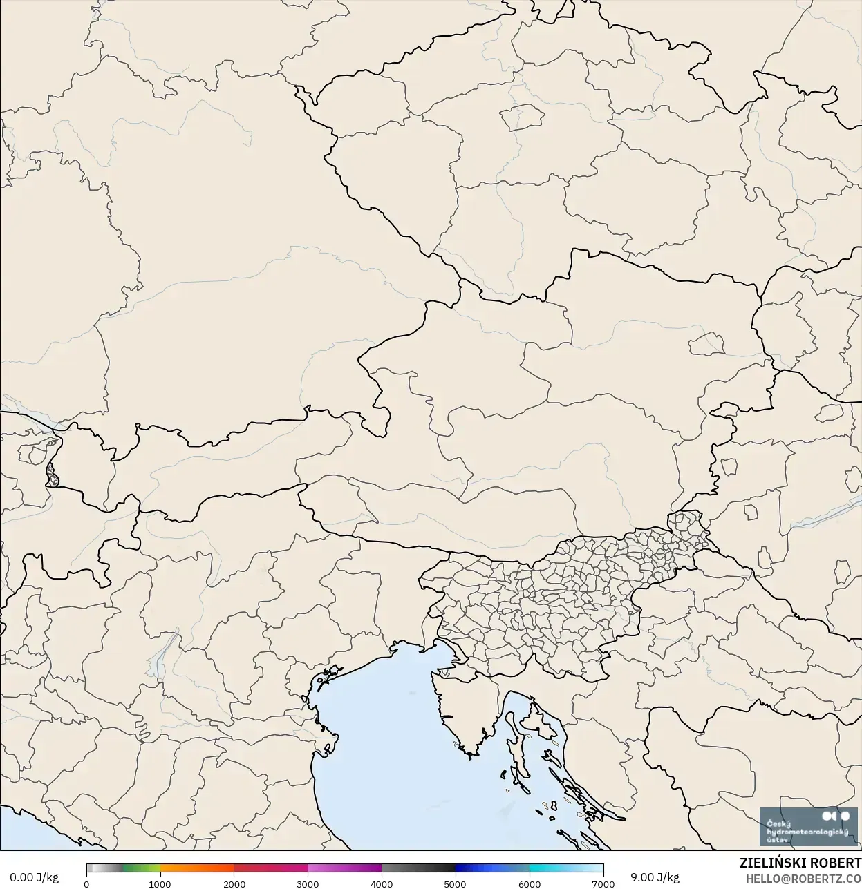 ALADIN CZ 2.3 km model - Austria, CAPE