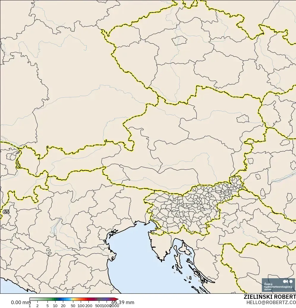 ALADIN CZ 2.3 km model - Austria, Precipitation Accumulation