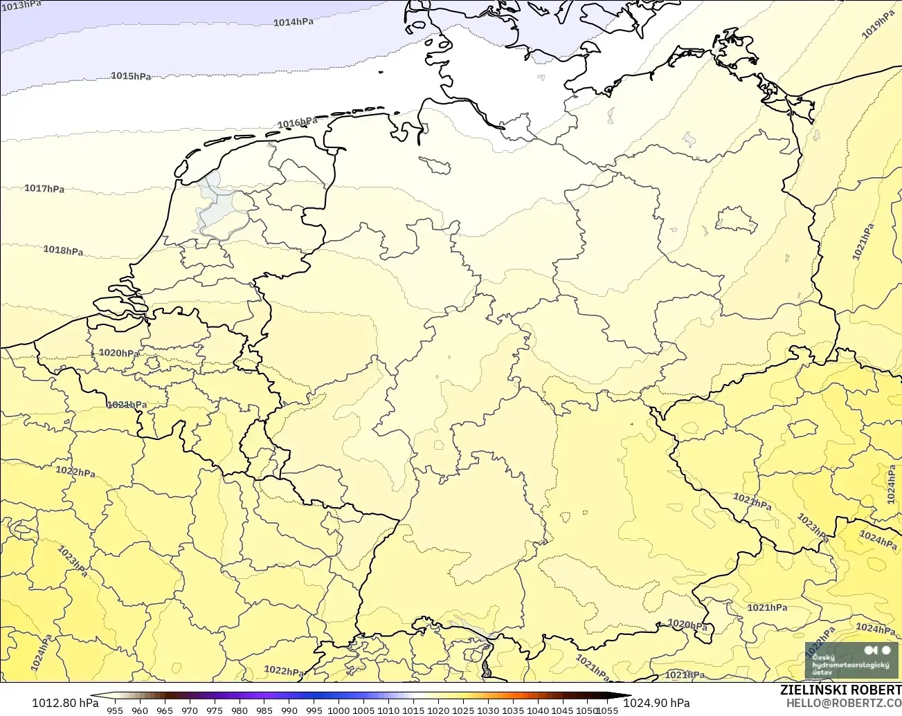 ALADIN CZ 2.3 km model - Germany, Pressure
