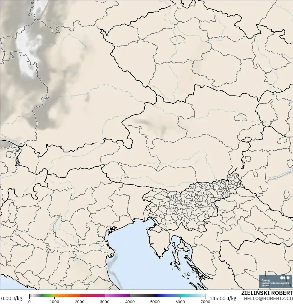 ALADIN CZ 2.3 km model - Austria, CAPE