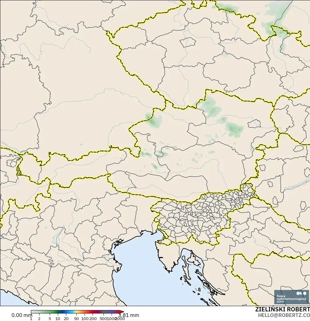 ALADIN CZ 2.3 km model - Austria, Precipitation Accumulation