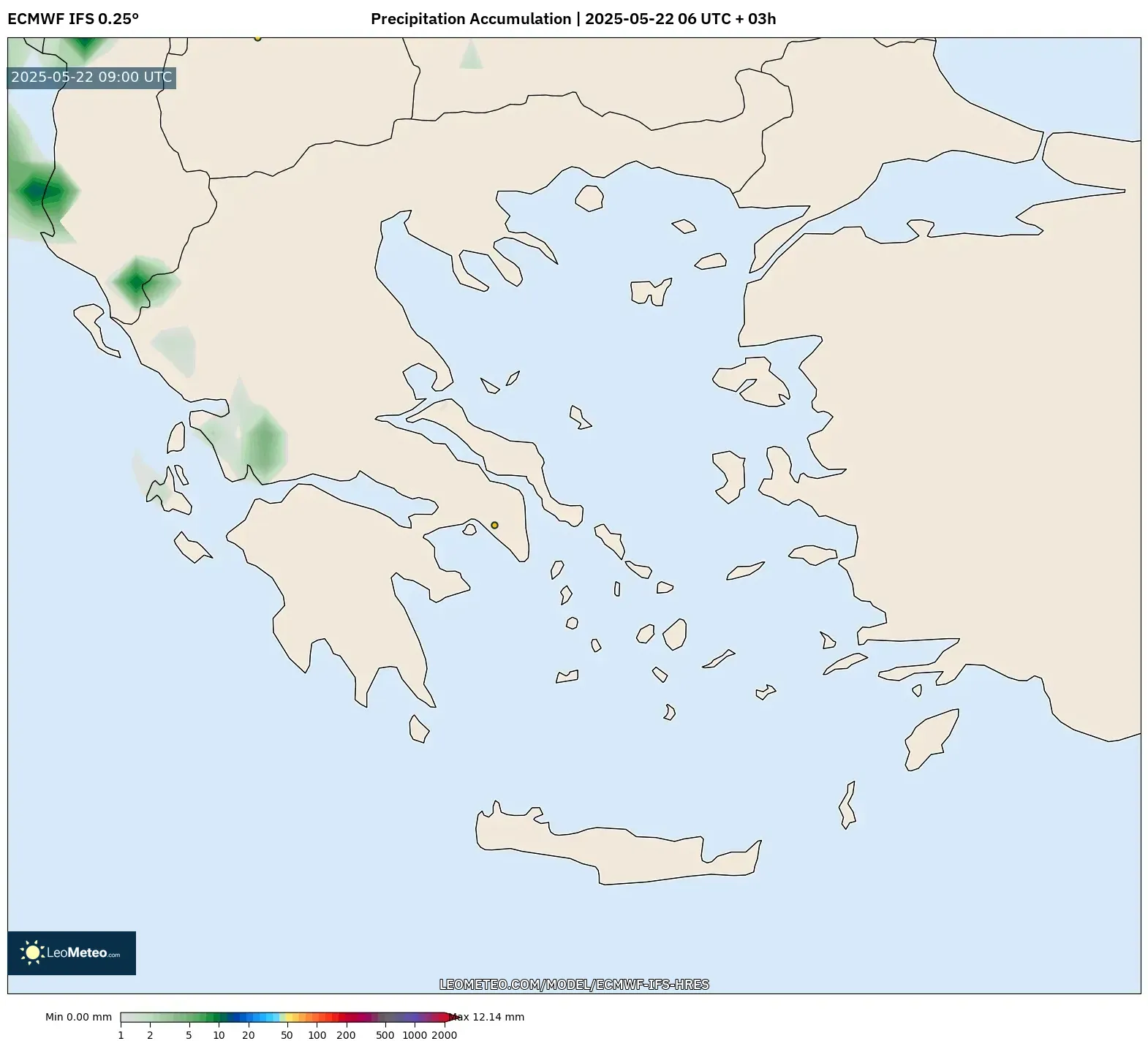 ECMWF IFS 0.25° model - Greece, Precipitation Accumulation ECMWF IFS 0.25° model - Greece, Precipitation Accumulation
