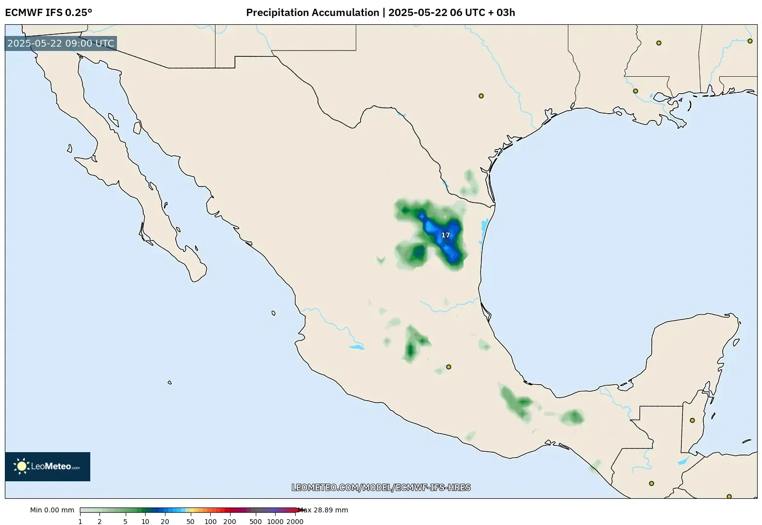 ECMWF IFS 0.25° model - Mexico, Precipitation Accumulation ECMWF IFS 0.25° model - Mexico, Precipitation Accumulation