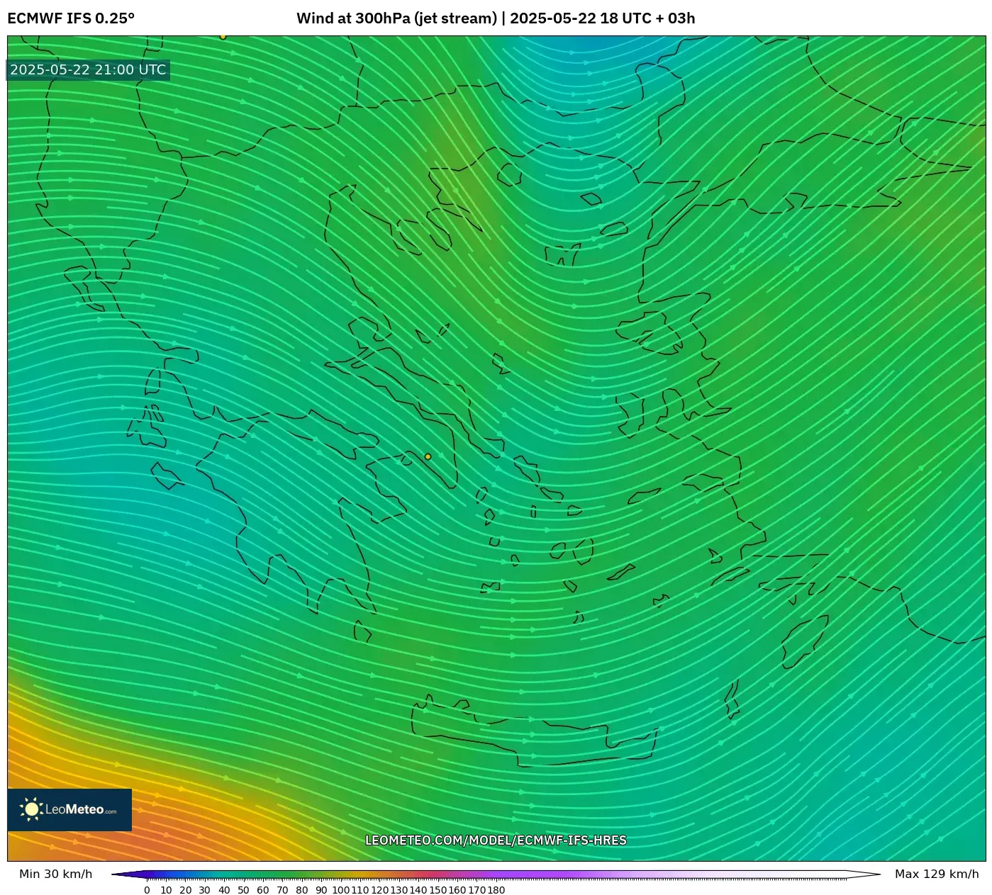 ECMWF IFS 0.25° model - Greece, Wind at 300hPa (jet stream) ECMWF IFS 0.25° model - Greece, Wind at 300hPa (jet stream)