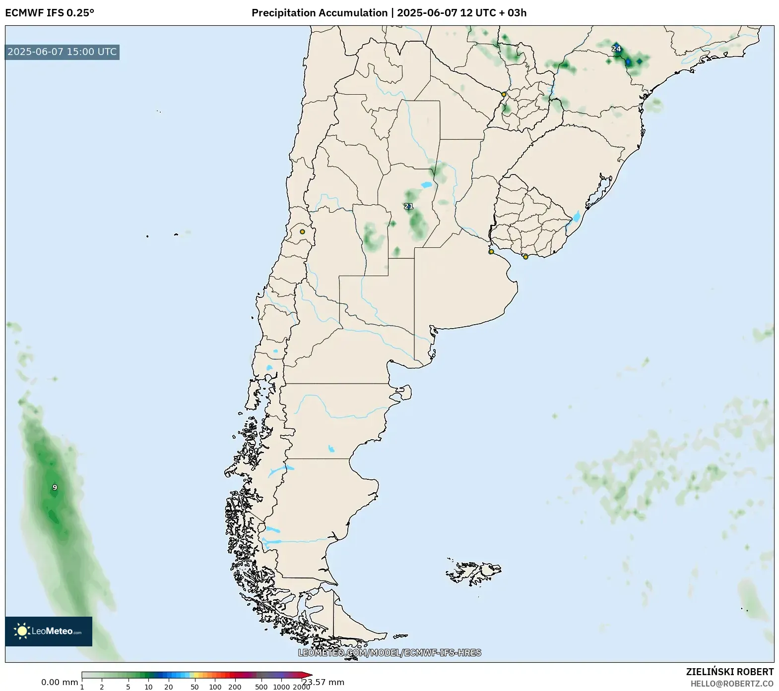 ECMWF IFS 0.25° model - Argentina, Akumulasi Curah Hujan ECMWF IFS 0.25° model - Argentina, Akumulasi Curah Hujan