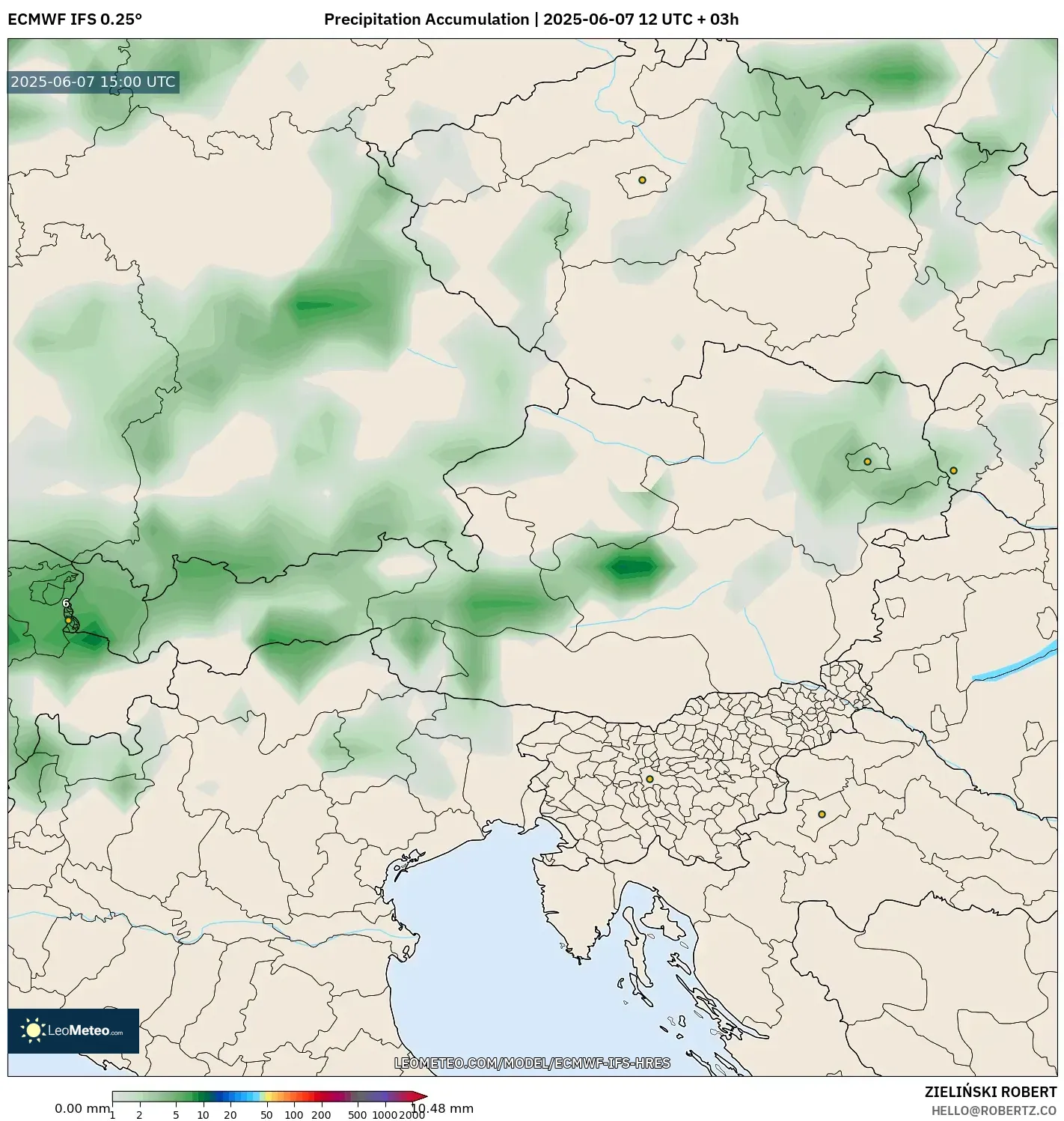 ECMWF IFS 0.25° model - Austria, Akumulasi Curah Hujan ECMWF IFS 0.25° model - Austria, Akumulasi Curah Hujan
