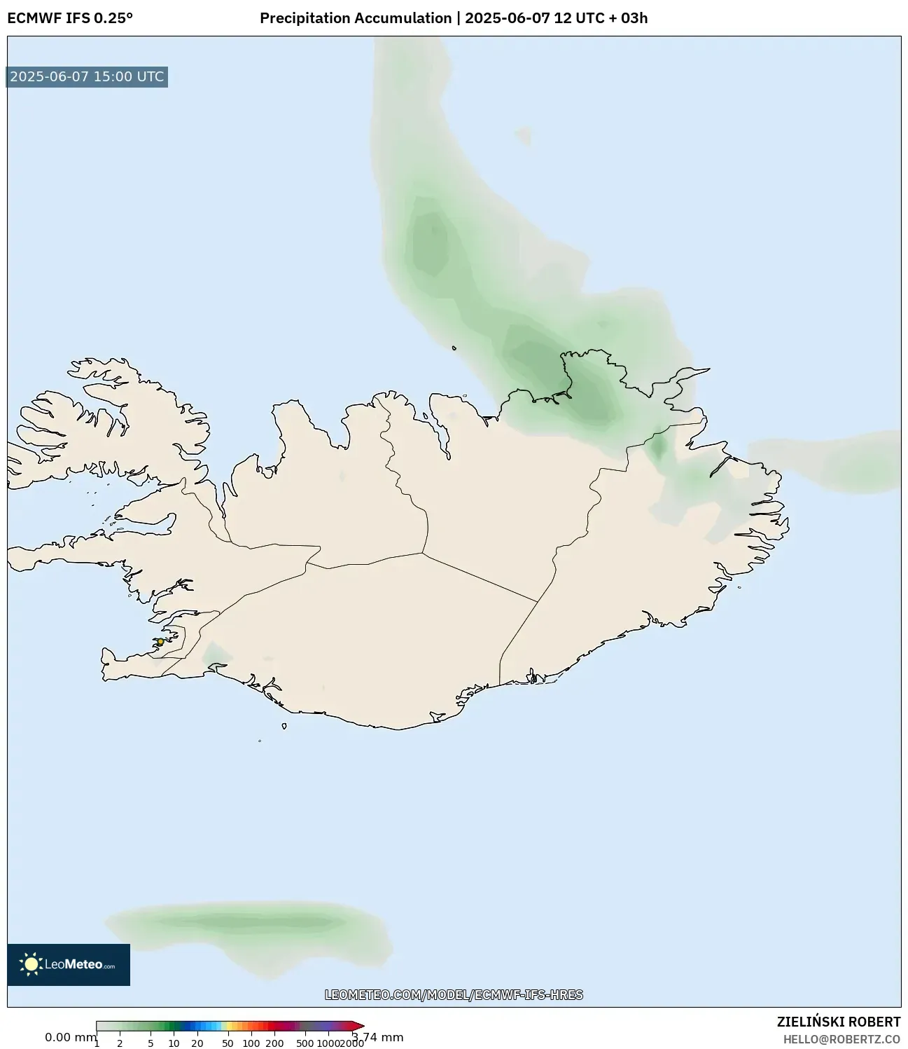 ECMWF IFS 0.25° model - Islandia, Akumulasi Curah Hujan ECMWF IFS 0.25° model - Islandia, Akumulasi Curah Hujan