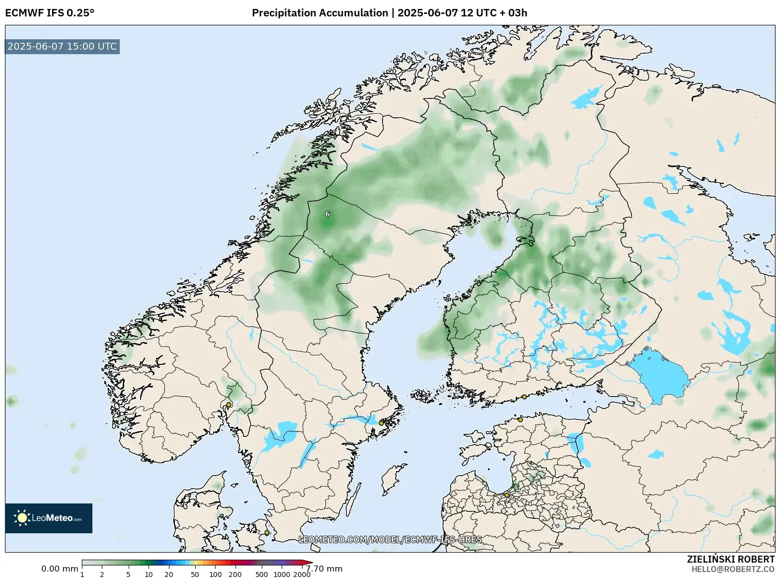 ECMWF IFS 0.25° model - Skandinavia, Akumulasi Curah Hujan ECMWF IFS 0.25° model - Skandinavia, Akumulasi Curah Hujan
