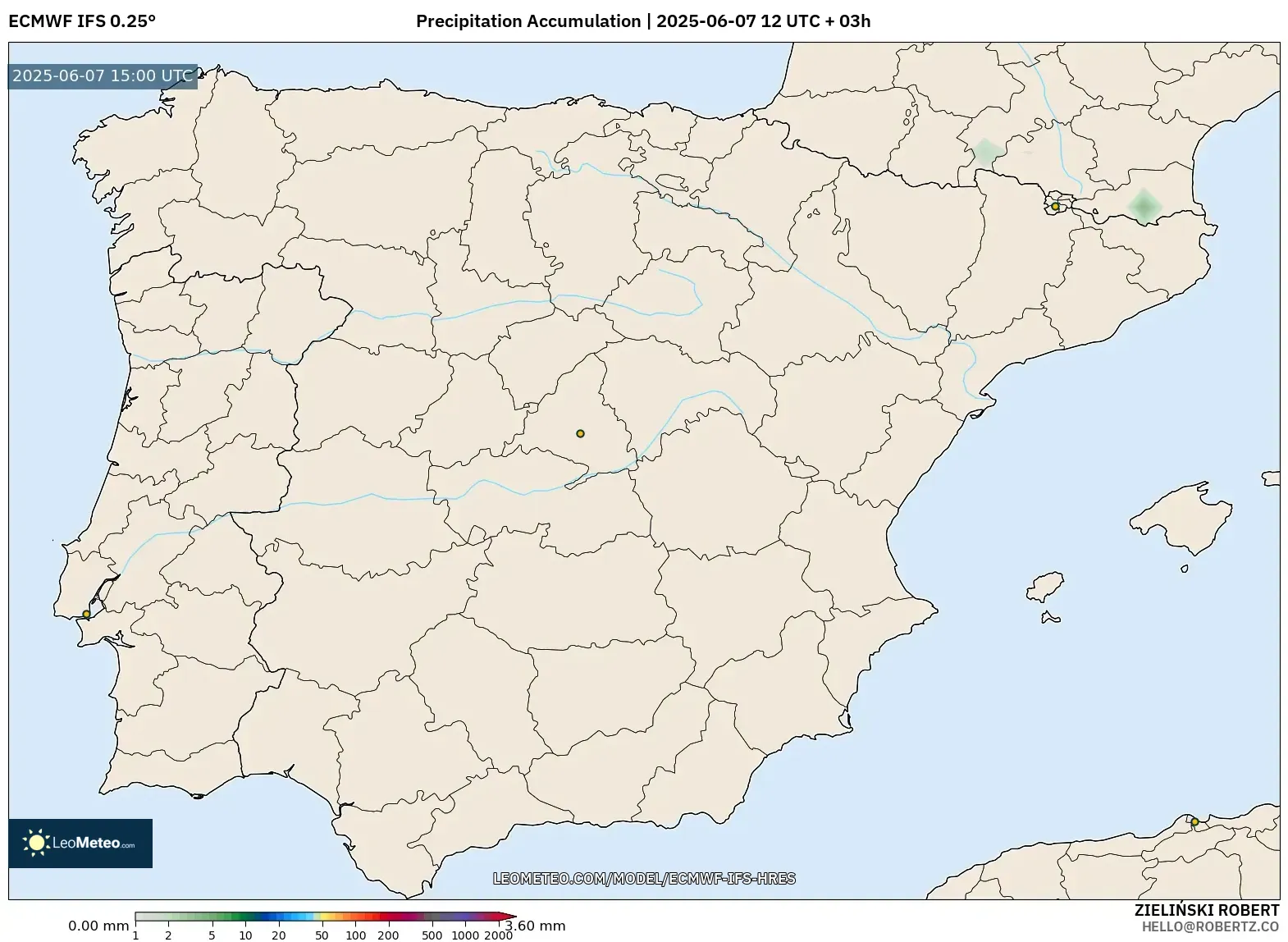 ECMWF IFS 0.25° model - Spanyol, Akumulasi Curah Hujan ECMWF IFS 0.25° model - Spanyol, Akumulasi Curah Hujan