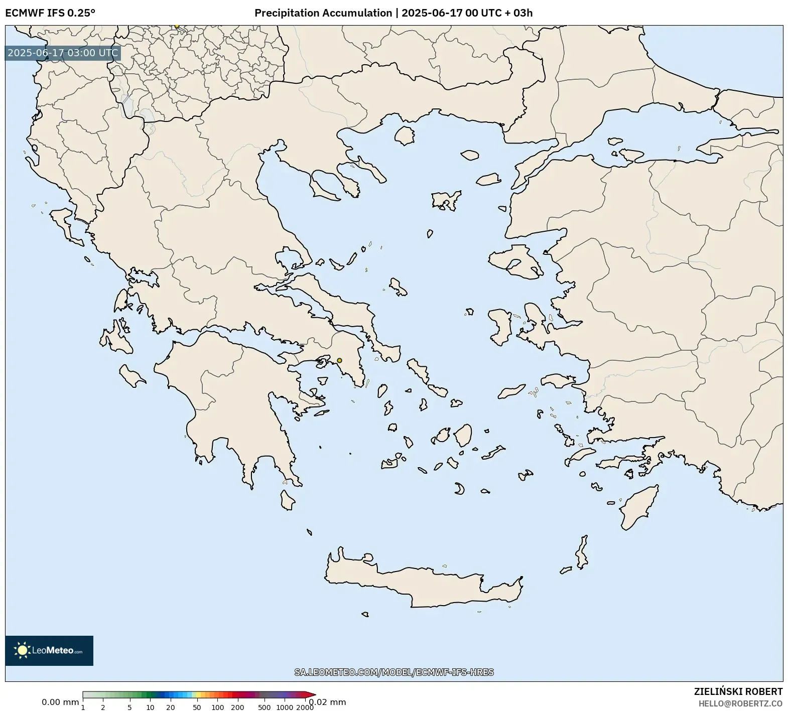 ECMWF IFS 0.25° model - Yunani, Pengumpulan Hujan ECMWF IFS 0.25° model - Yunani, Pengumpulan Hujan