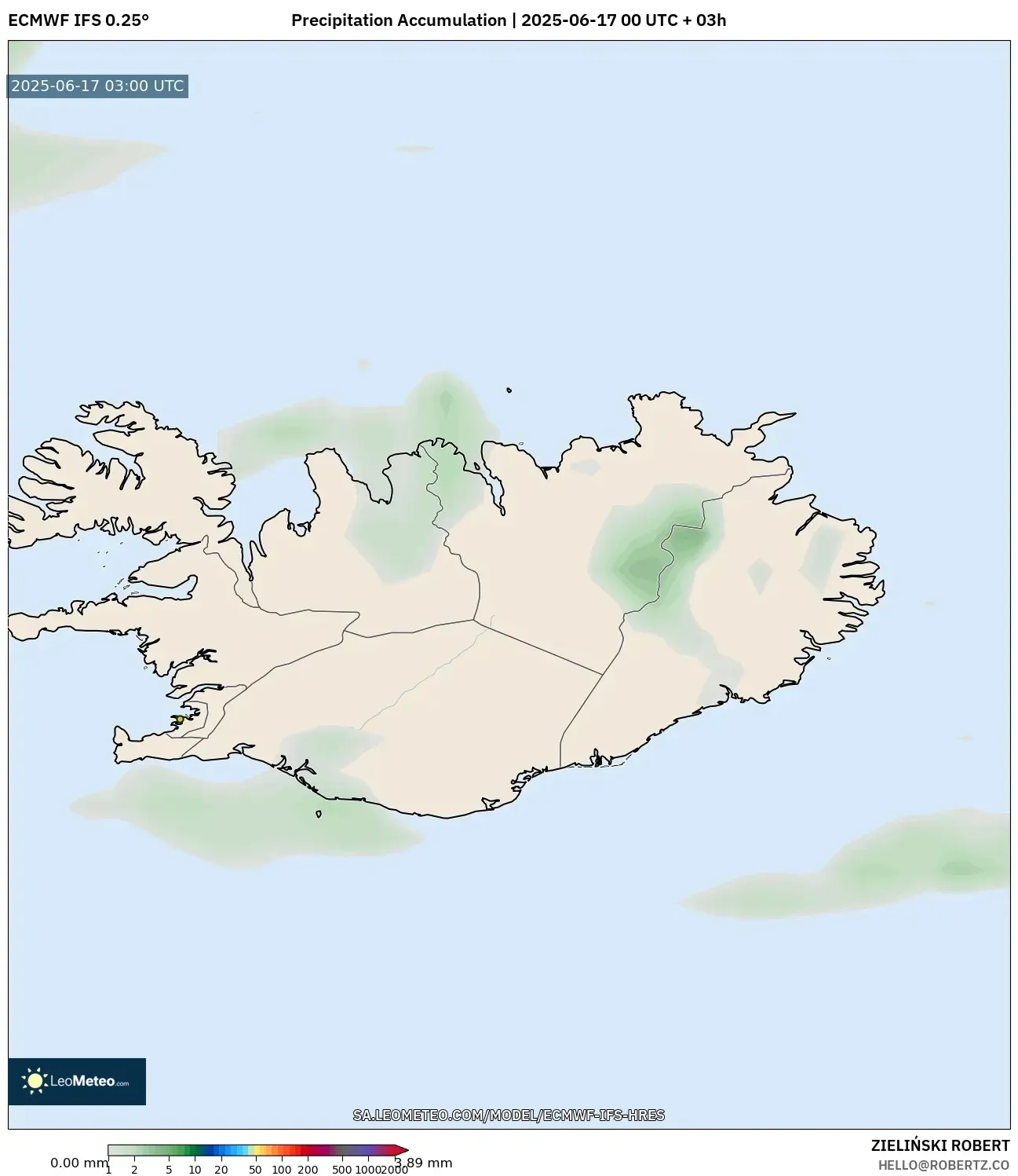 ECMWF IFS 0.25° model - Iceland, Pengumpulan Hujan ECMWF IFS 0.25° model - Iceland, Pengumpulan Hujan