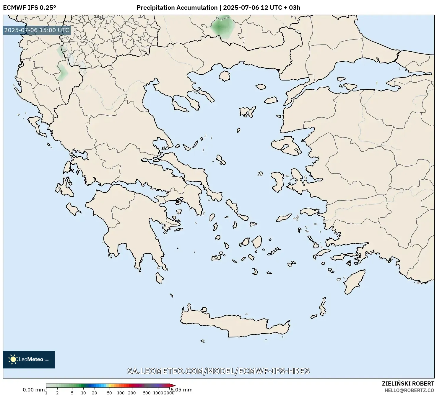 ECMWF IFS 0.25° model - Greece, Precipitation Accumulation ECMWF IFS 0.25° model - Greece, Precipitation Accumulation