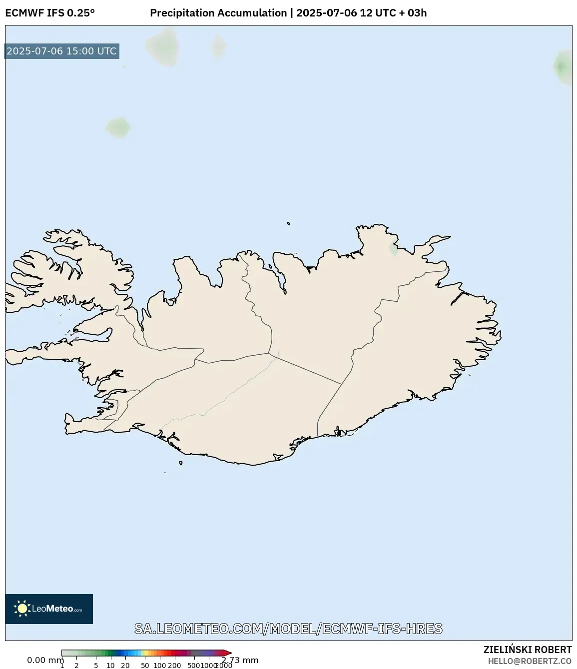 ECMWF IFS 0.25° model - Iceland, Precipitation Accumulation ECMWF IFS 0.25° model - Iceland, Precipitation Accumulation