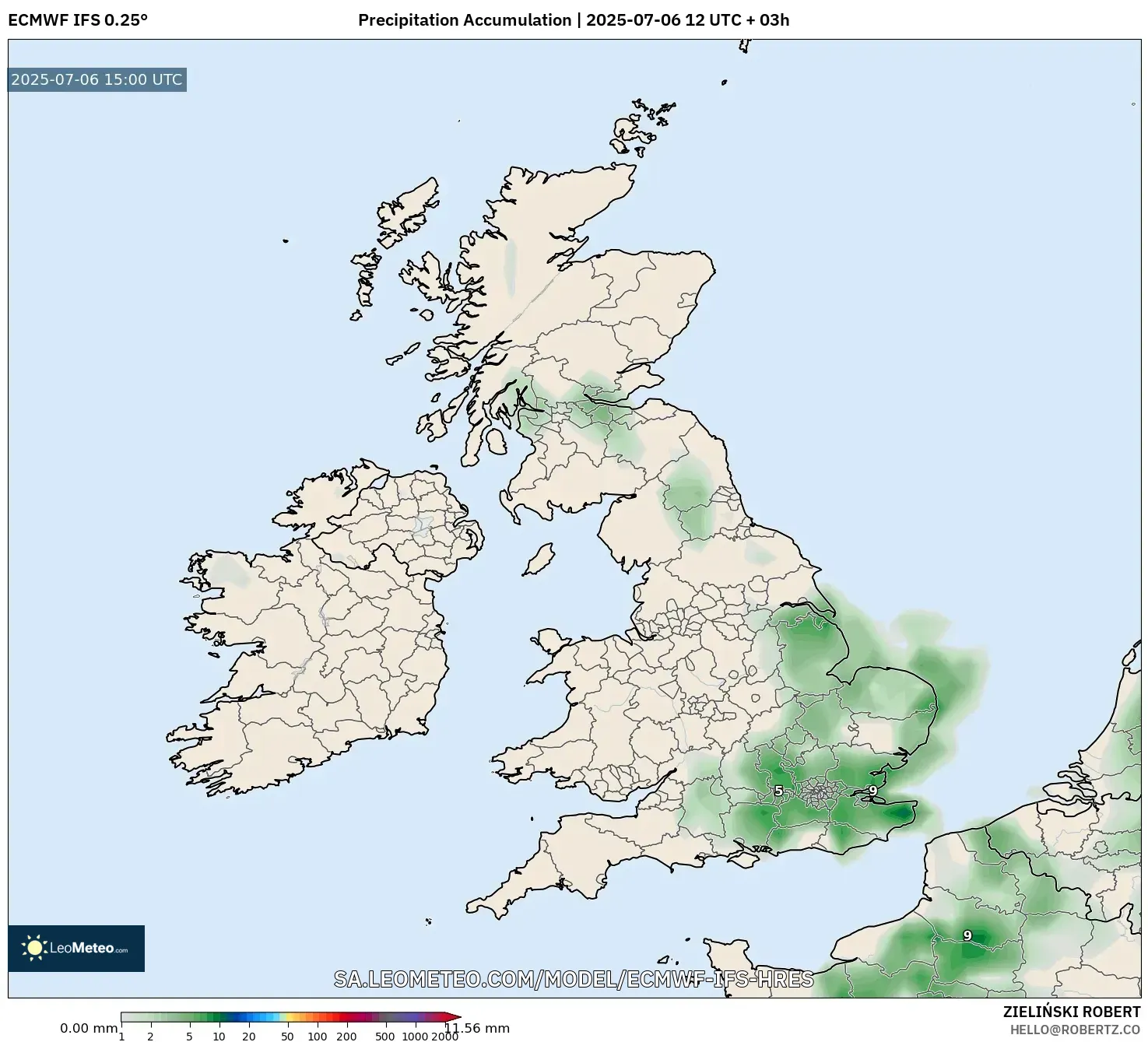ECMWF IFS 0.25° model - United Kingdom, Precipitation Accumulation ECMWF IFS 0.25° model - United Kingdom, Precipitation Accumulation