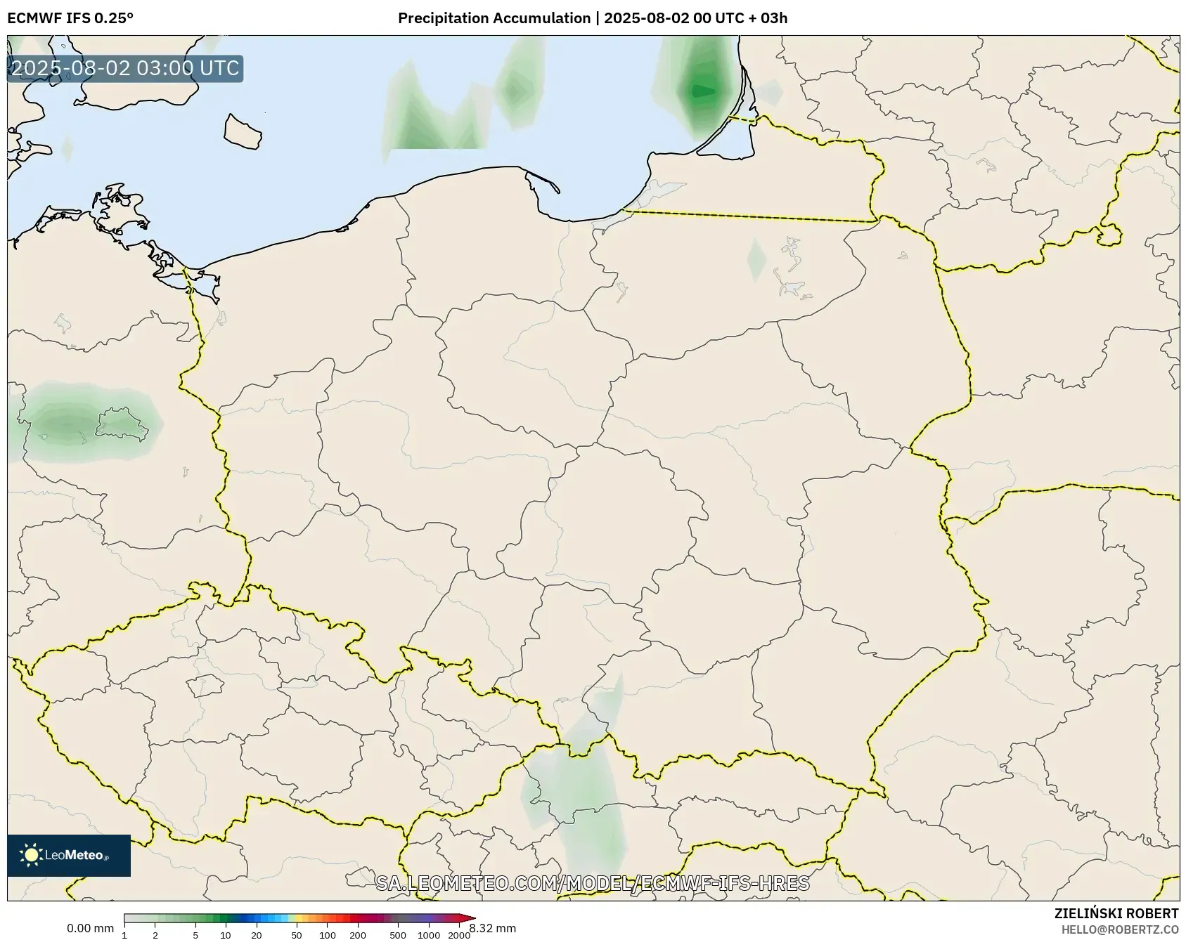 ECMWF IFS 0.25° model - Polandia, Akumulasi Curah Hujan ECMWF IFS 0.25° model - Polandia, Akumulasi Curah Hujan