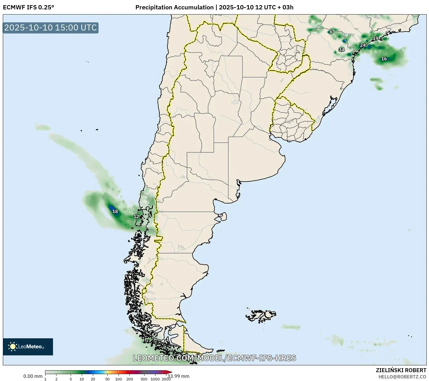 ECMWF IFS 0.25° model - Argentina, Precipitation Accumulation ECMWF IFS 0.25° model - Argentina, Precipitation Accumulation