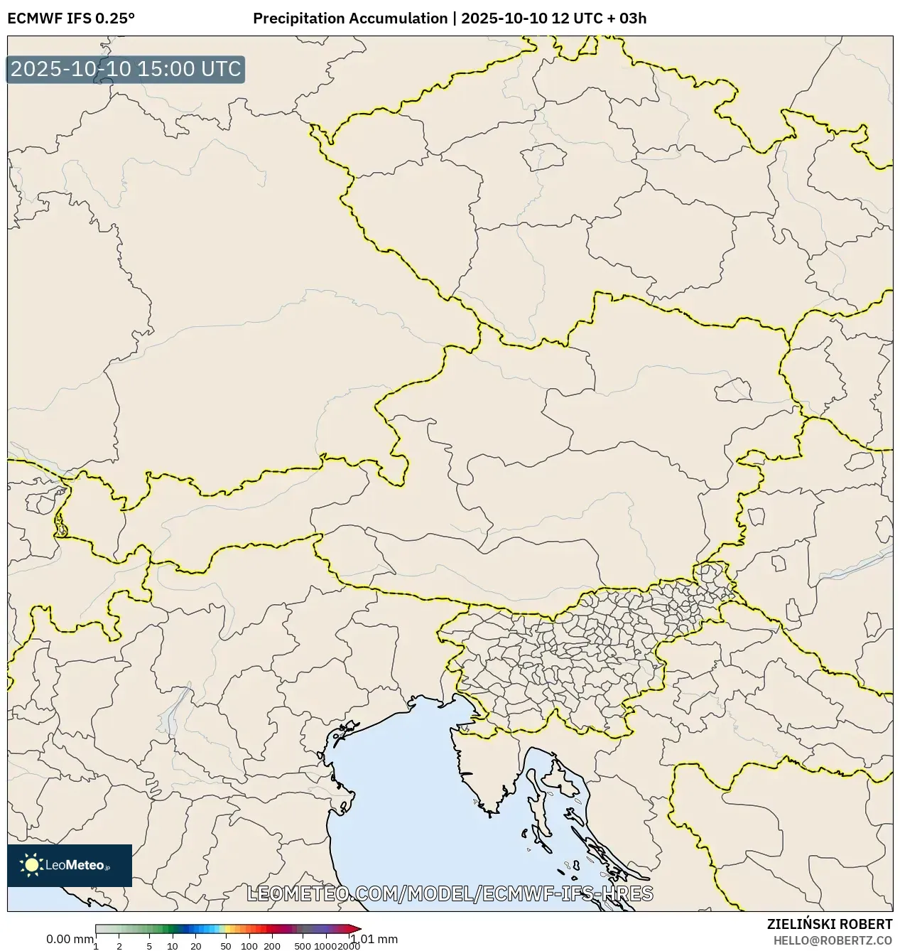 ECMWF IFS 0.25° model - Austria, Precipitation Accumulation ECMWF IFS 0.25° model - Austria, Precipitation Accumulation