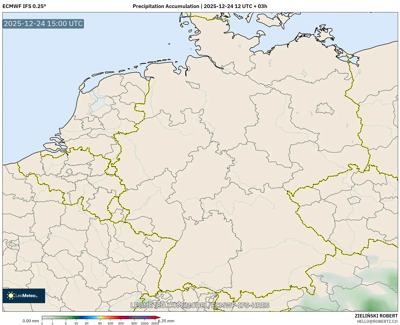 ECMWF IFS 0.25° model - Germany, Precipitation Accumulation