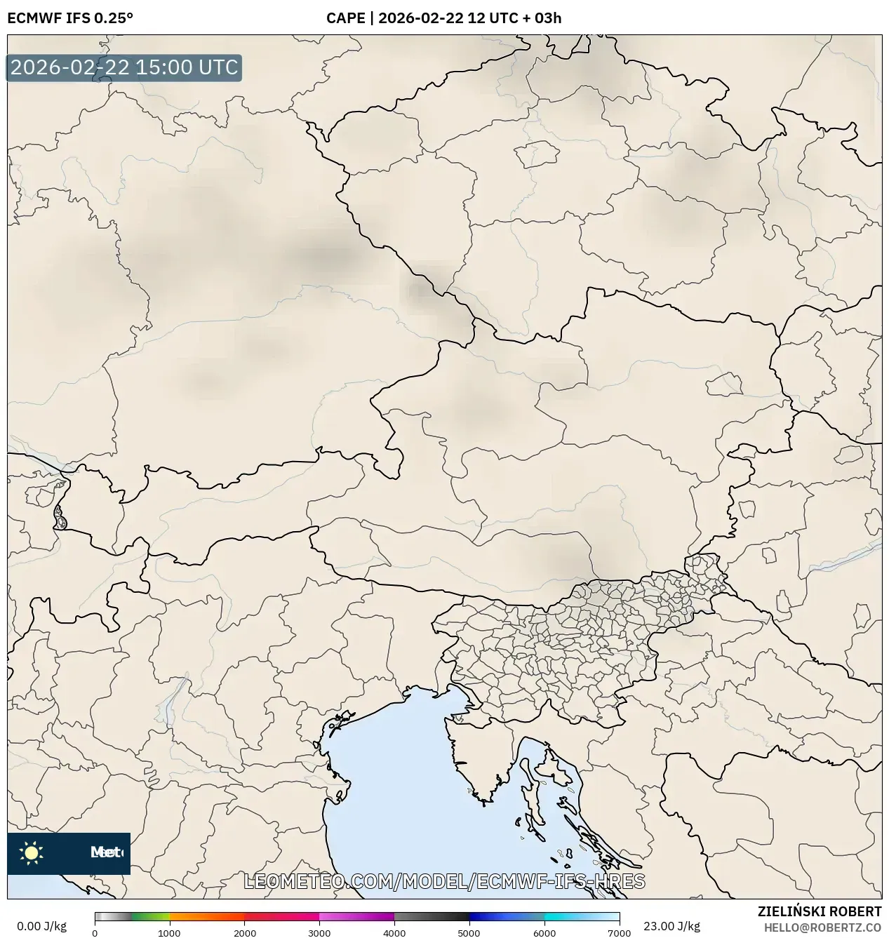 ECMWF IFS 0.25° model - النمسا, CAPE