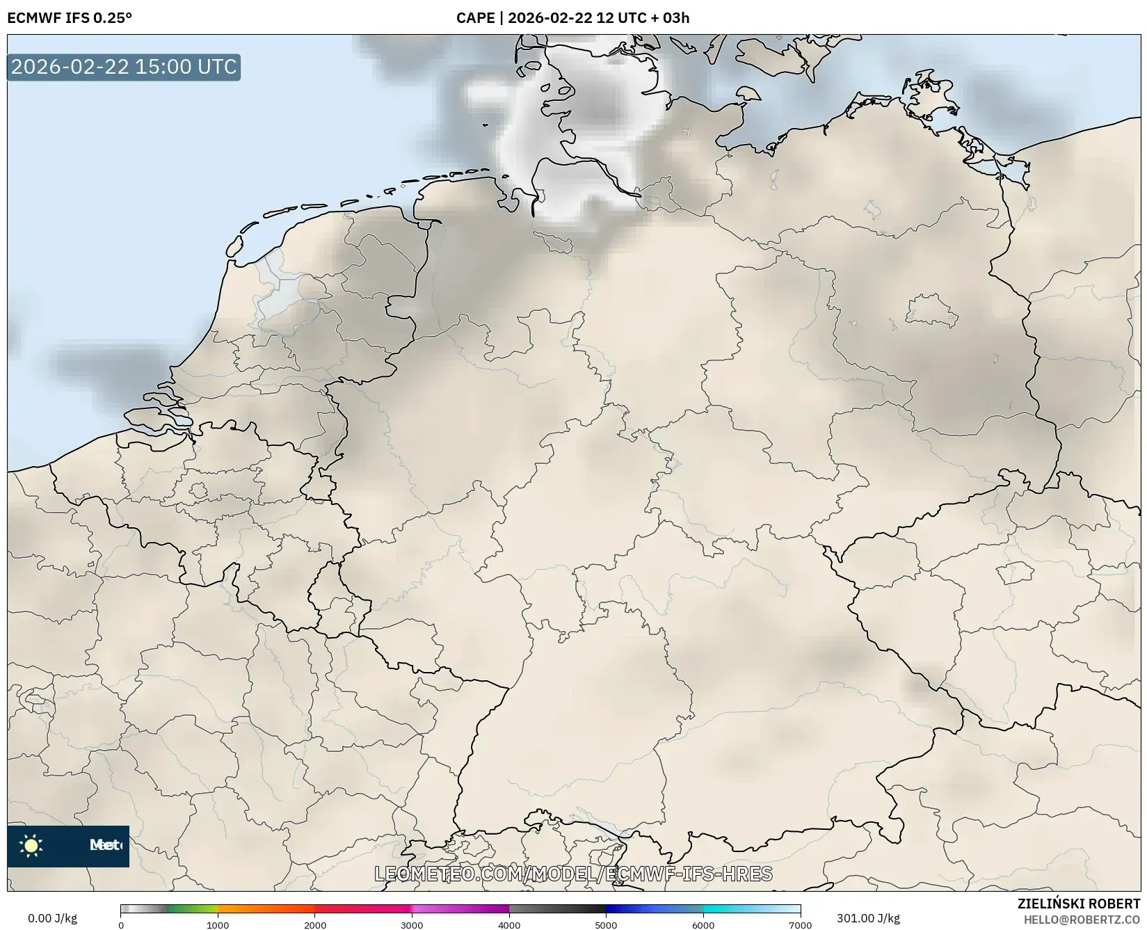 ECMWF IFS 0.25° model - ألمانيا, CAPE