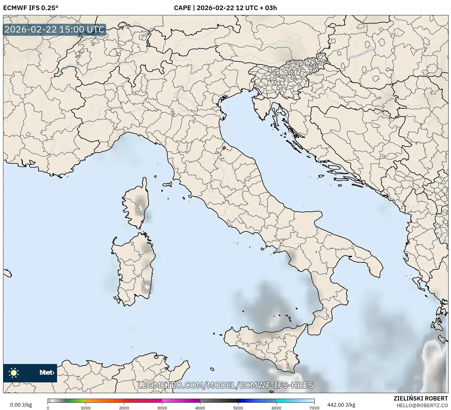 ECMWF IFS 0.25° model - إيطاليا, CAPE