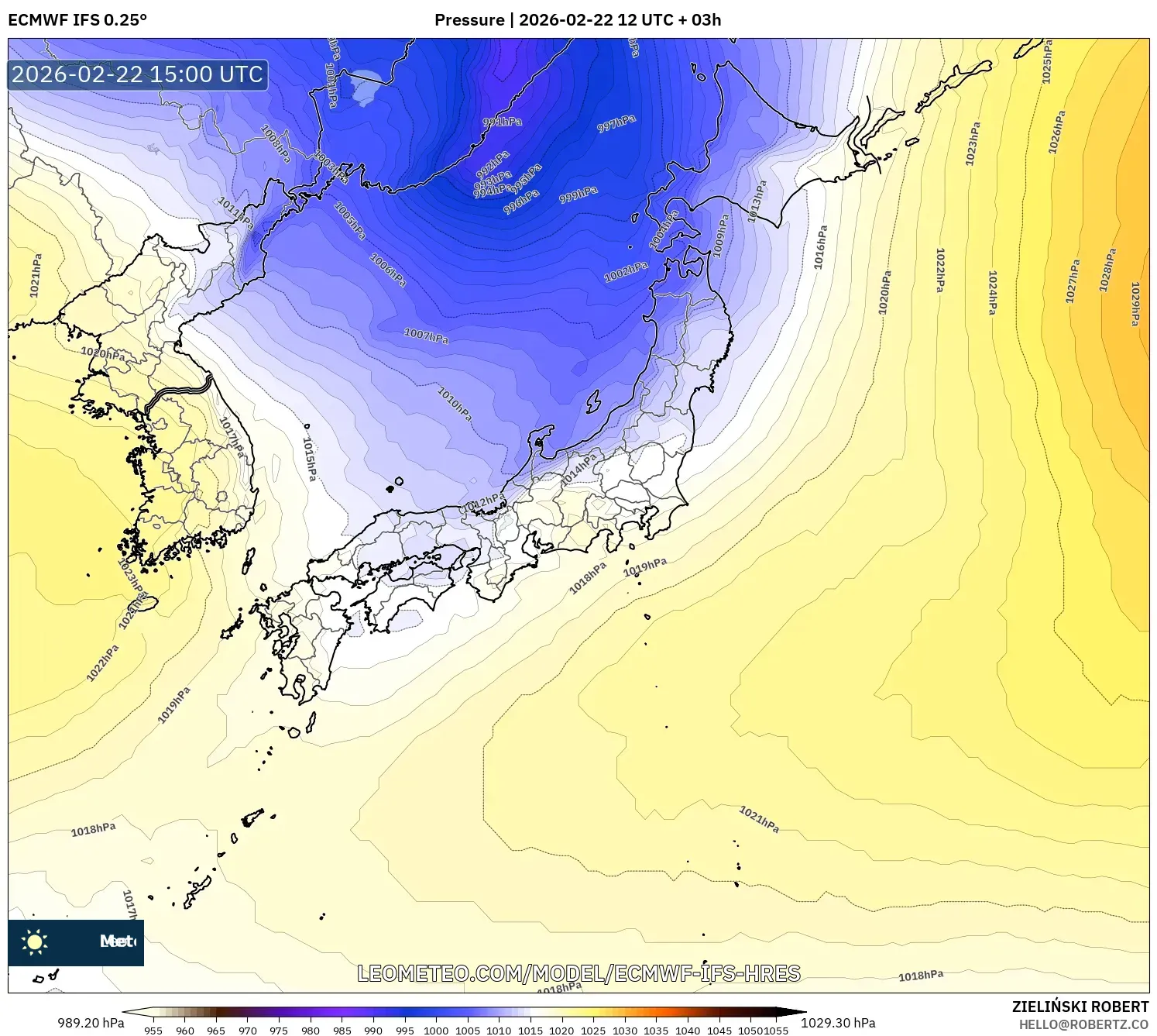 ECMWF IFS 0.25° model - اليابان, الضغط