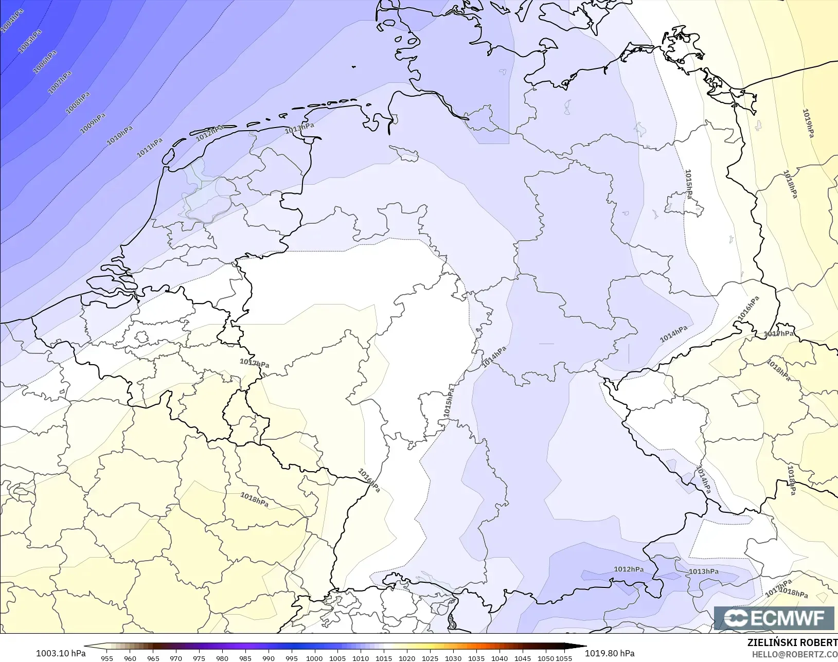 ECMWF IFS 0.25° model - Jerman, Tekanan