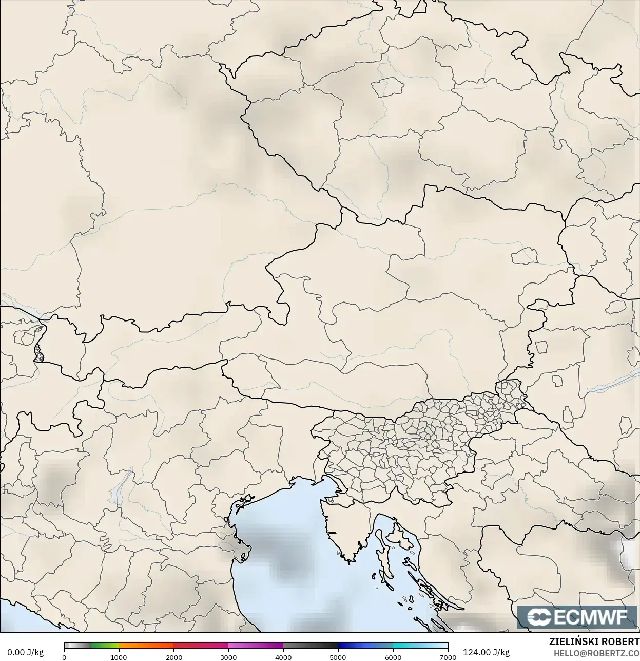 ECMWF IFS 0.25° نموذج - النمسا, CAPE