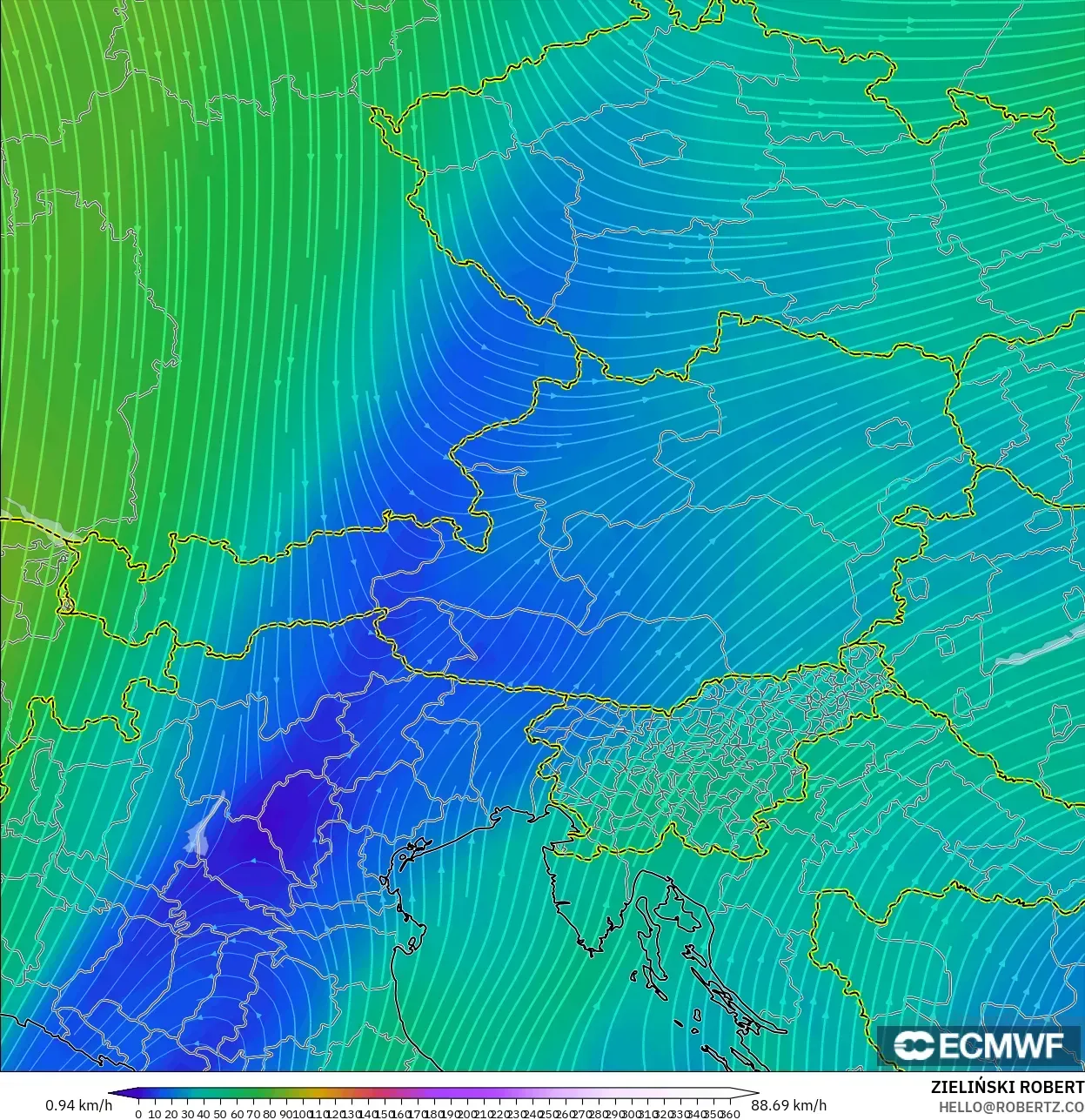 ECMWF IFS 0.25° نموذج - النمسا, رياح 300 hPa (تيار نفاث)