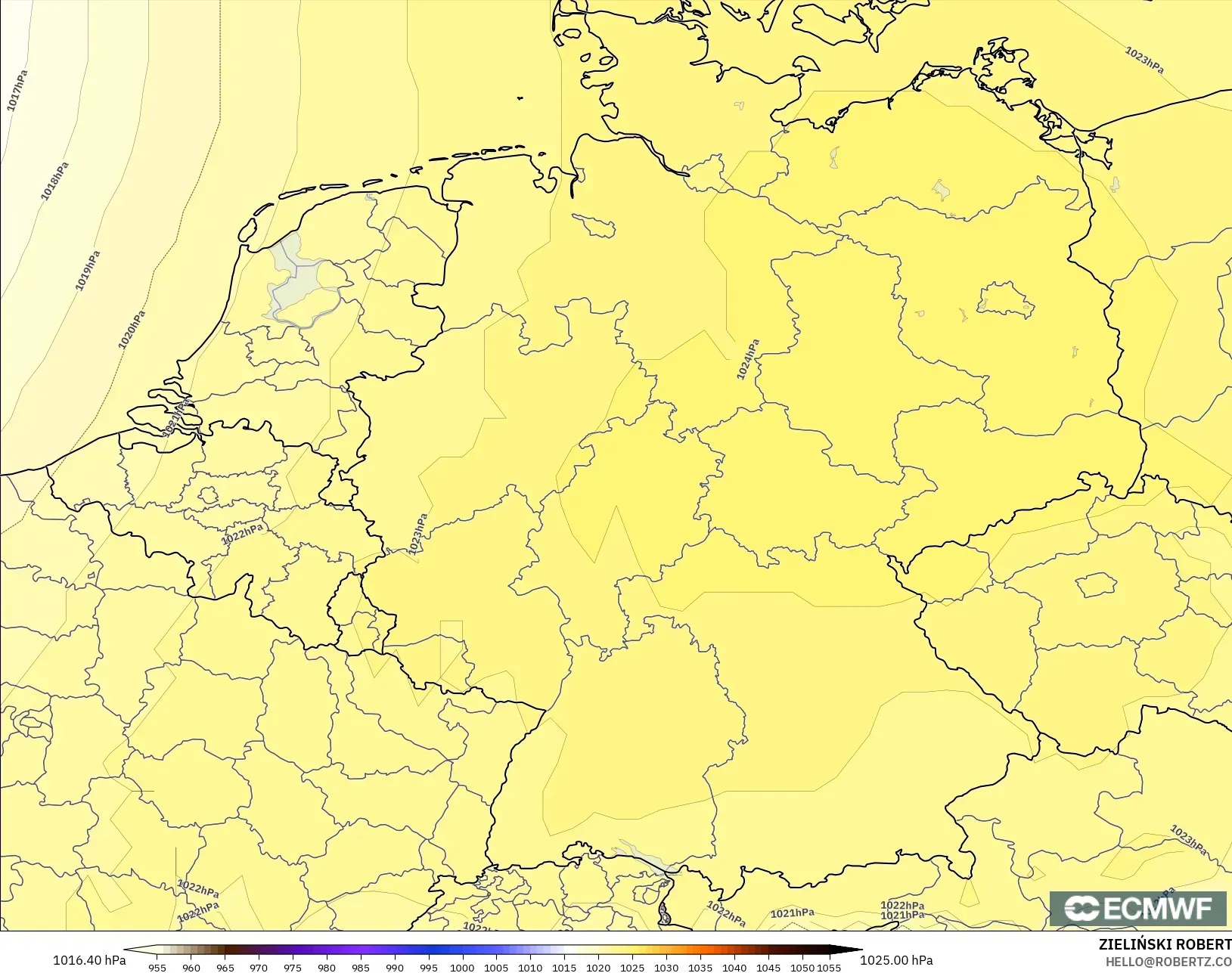 ECMWF IFS 0.25° نموذج - ألمانيا, الضغط