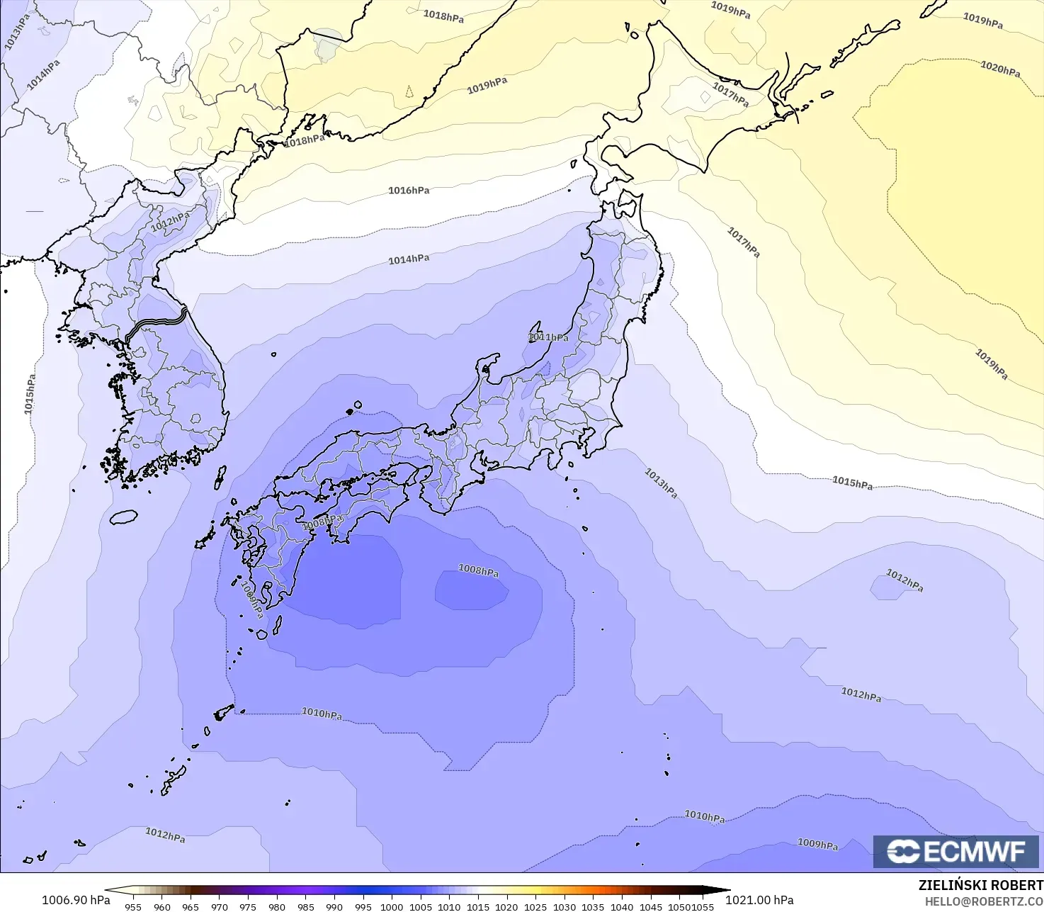 ECMWF IFS 0.25° نموذج - اليابان, الضغط