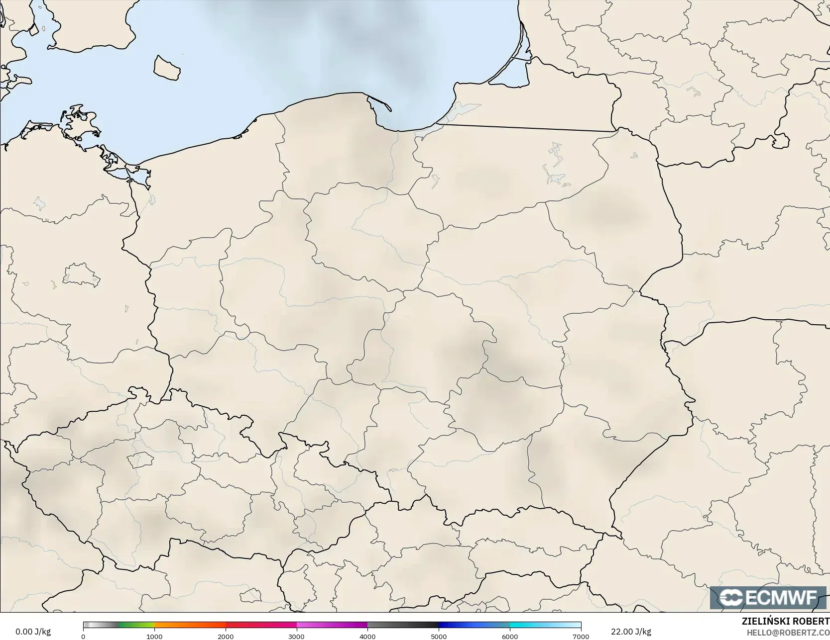 ECMWF IFS 0.25° نموذج - بولندا, CAPE