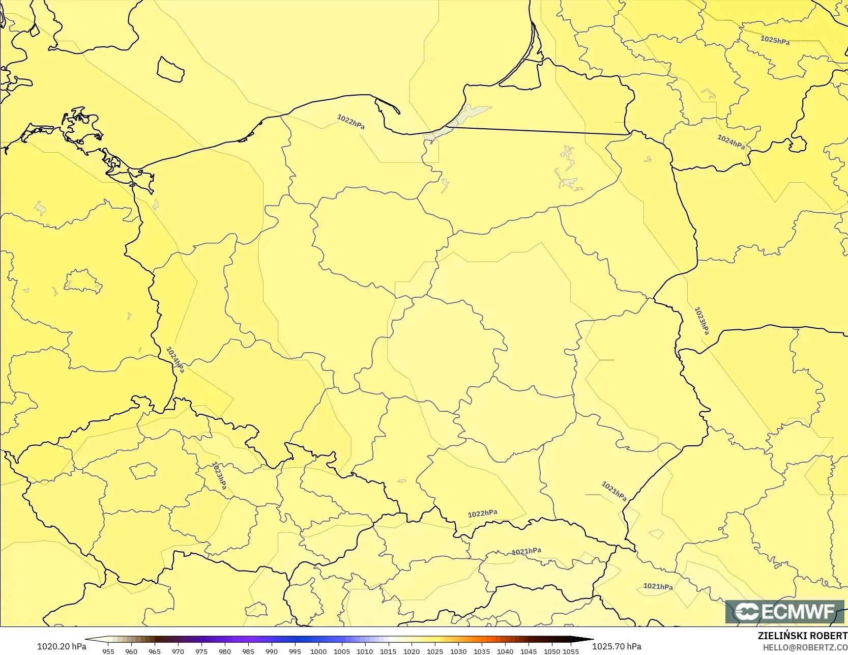 ECMWF IFS 0.25° نموذج - بولندا, الضغط