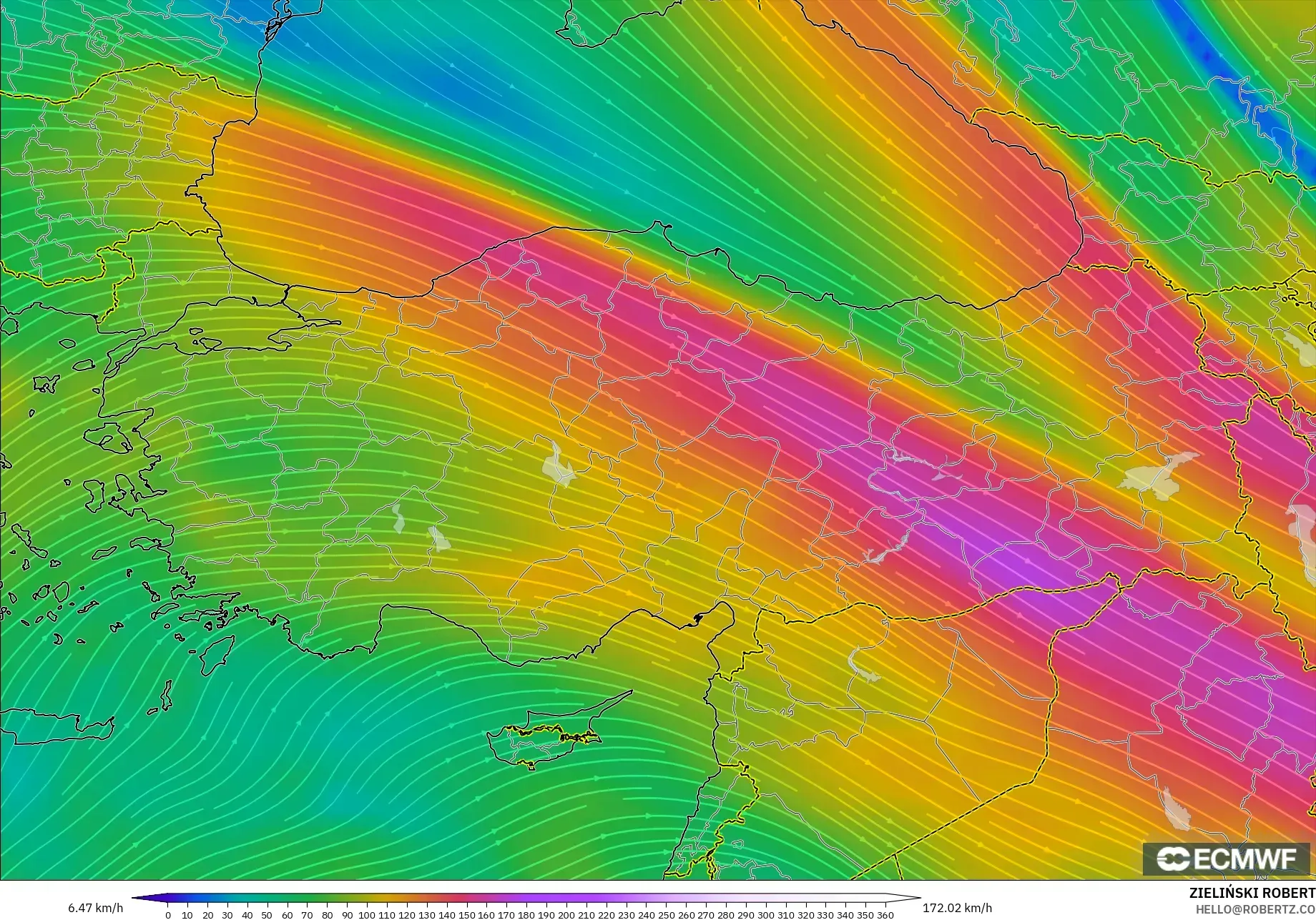 ECMWF IFS 0.25° نموذج - تركيا, رياح 300 hPa (تيار نفاث)