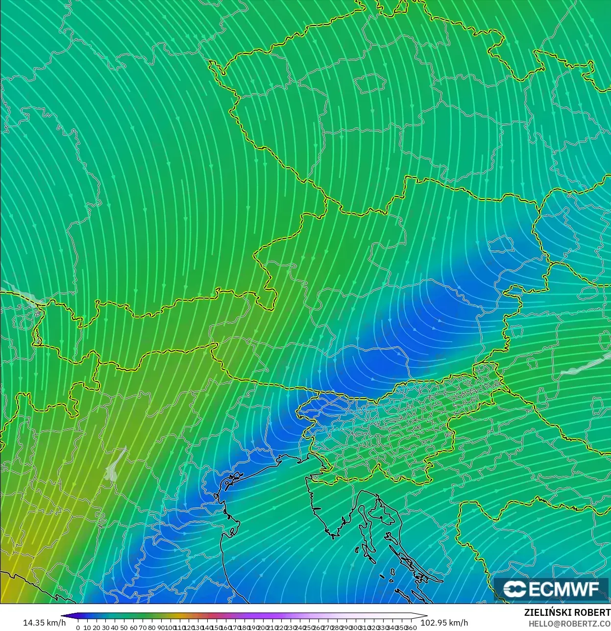 ECMWF IFS 0.25° نموذج - النمسا, رياح 300 hPa (تيار نفاث)
