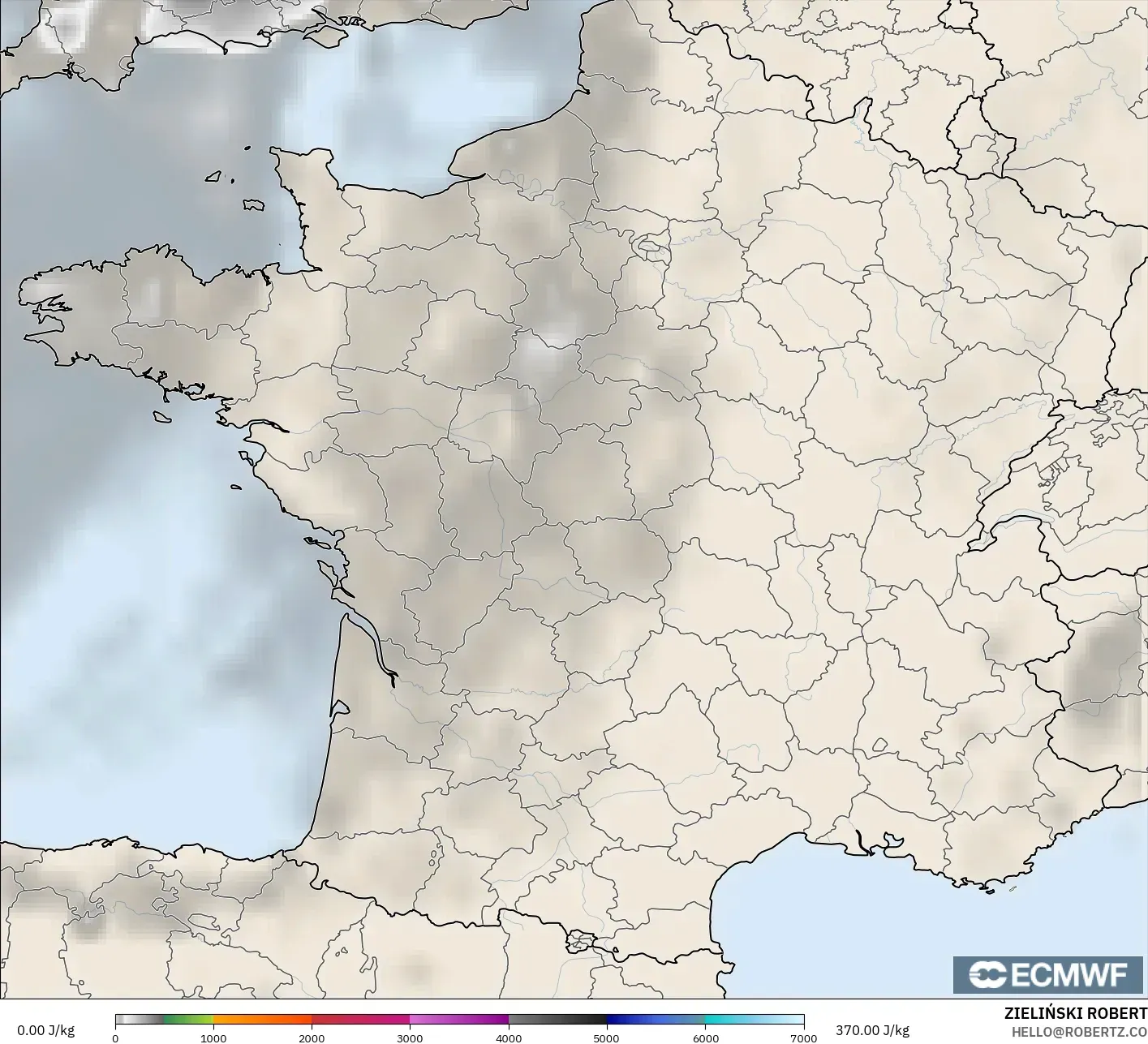 ECMWF IFS 0.25° نموذج - فرنسا, CAPE