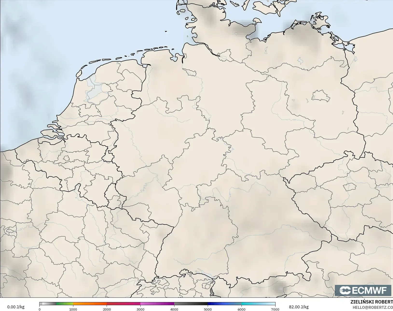 ECMWF IFS 0.25° نموذج - ألمانيا, CAPE