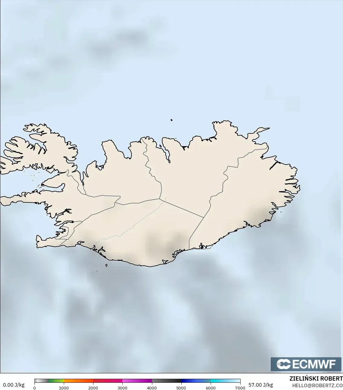 ECMWF IFS 0.25° نموذج - آيسلندا, CAPE