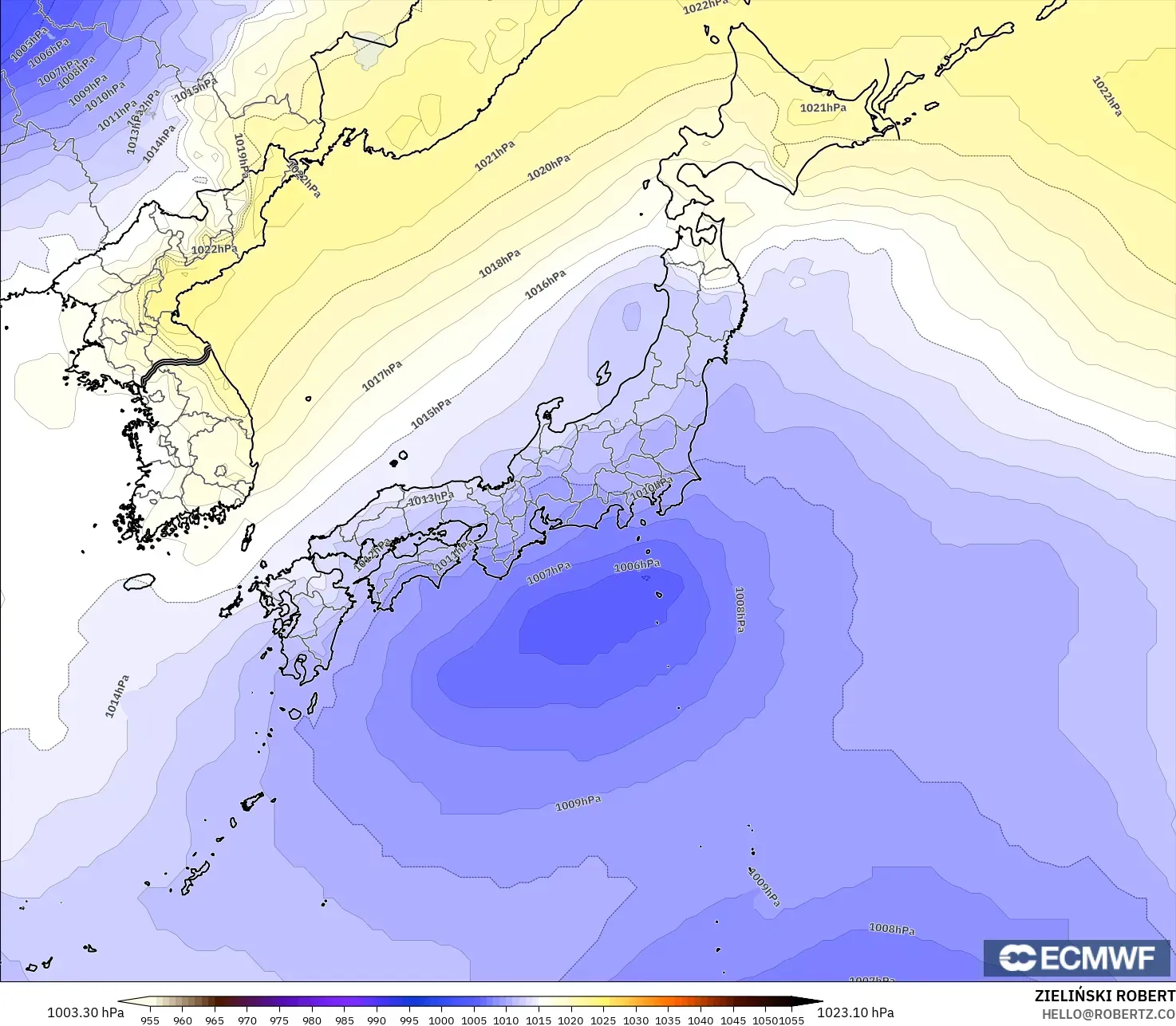 ECMWF IFS 0.25° نموذج - اليابان, الضغط
