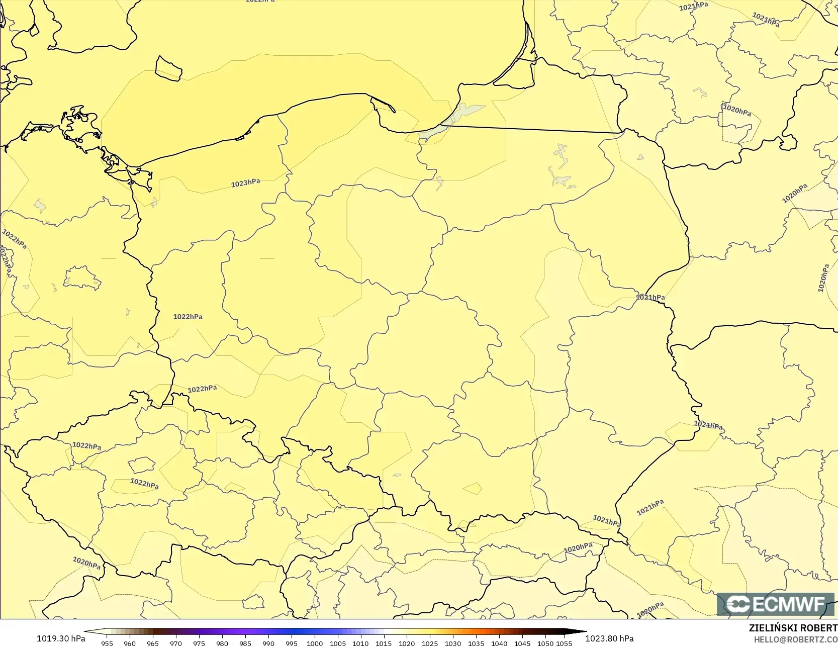 ECMWF IFS 0.25° نموذج - بولندا, الضغط
