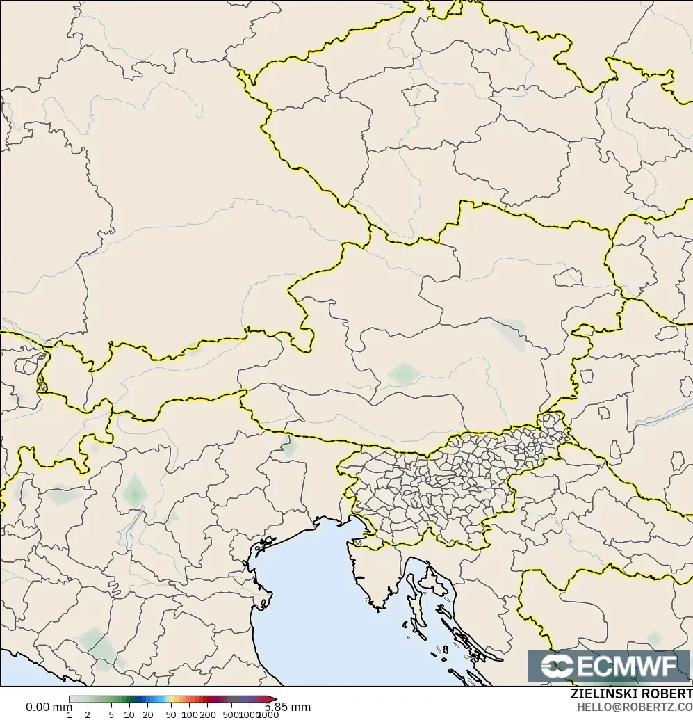 ECMWF IFS 0.25° modelo - Austria, Precipitation Accumulation